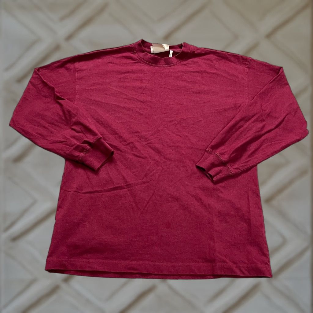 H&M H&M Shirt Mens M Red Cotton Mock Neck Long Sleeve T-Shirt Top Casual Knit Brand Logo Modern Classic Shirt 90s vibes Mens Size US M / EU 48-50 / 2 - 1 Thumbnail