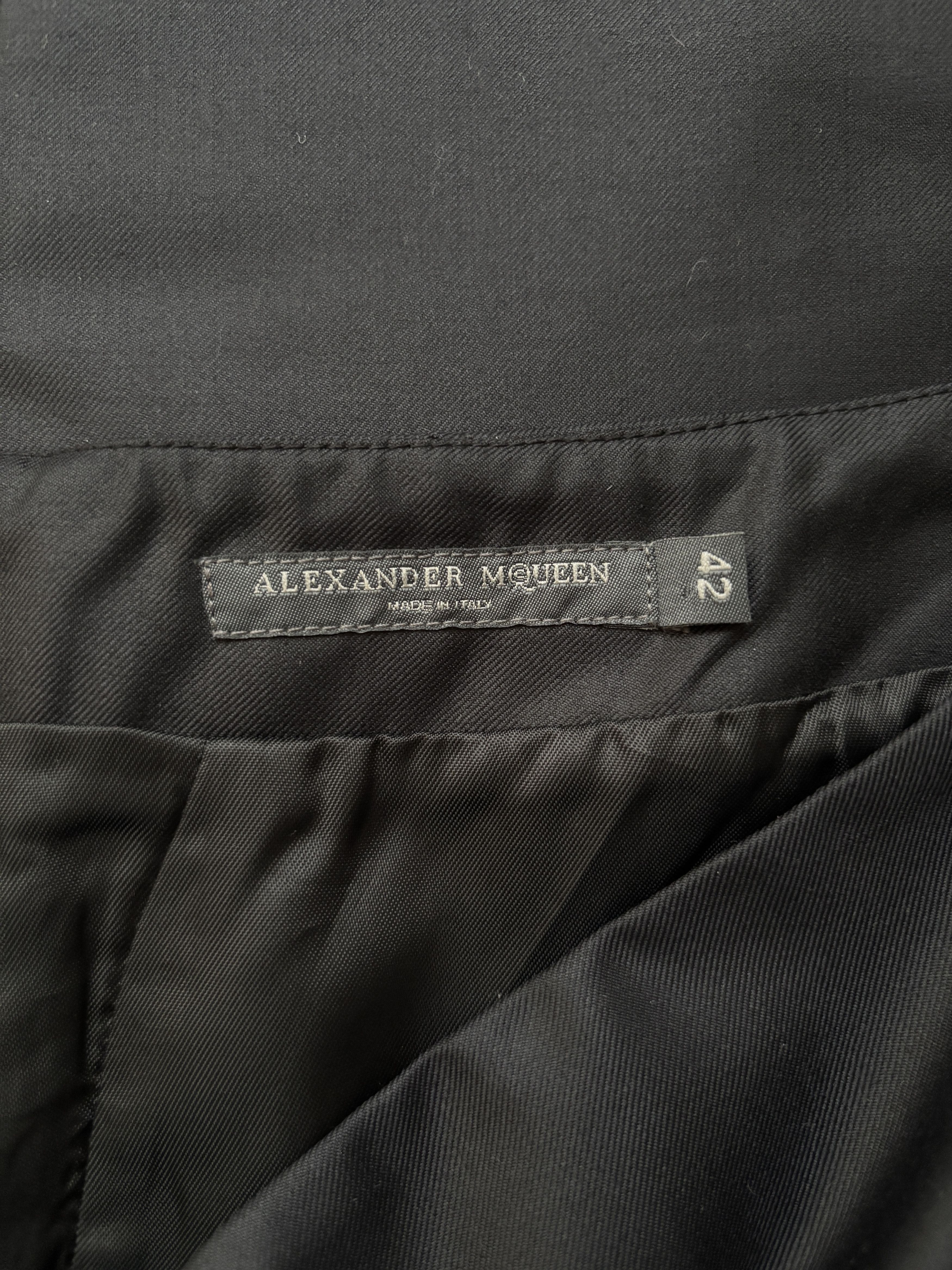 Alexander McQueen ⚡️QUICK SALE⚡️2003 Alexander McQueen Black Satin Skirt Size 28" / US 6 / IT 42 - 4 Thumbnail