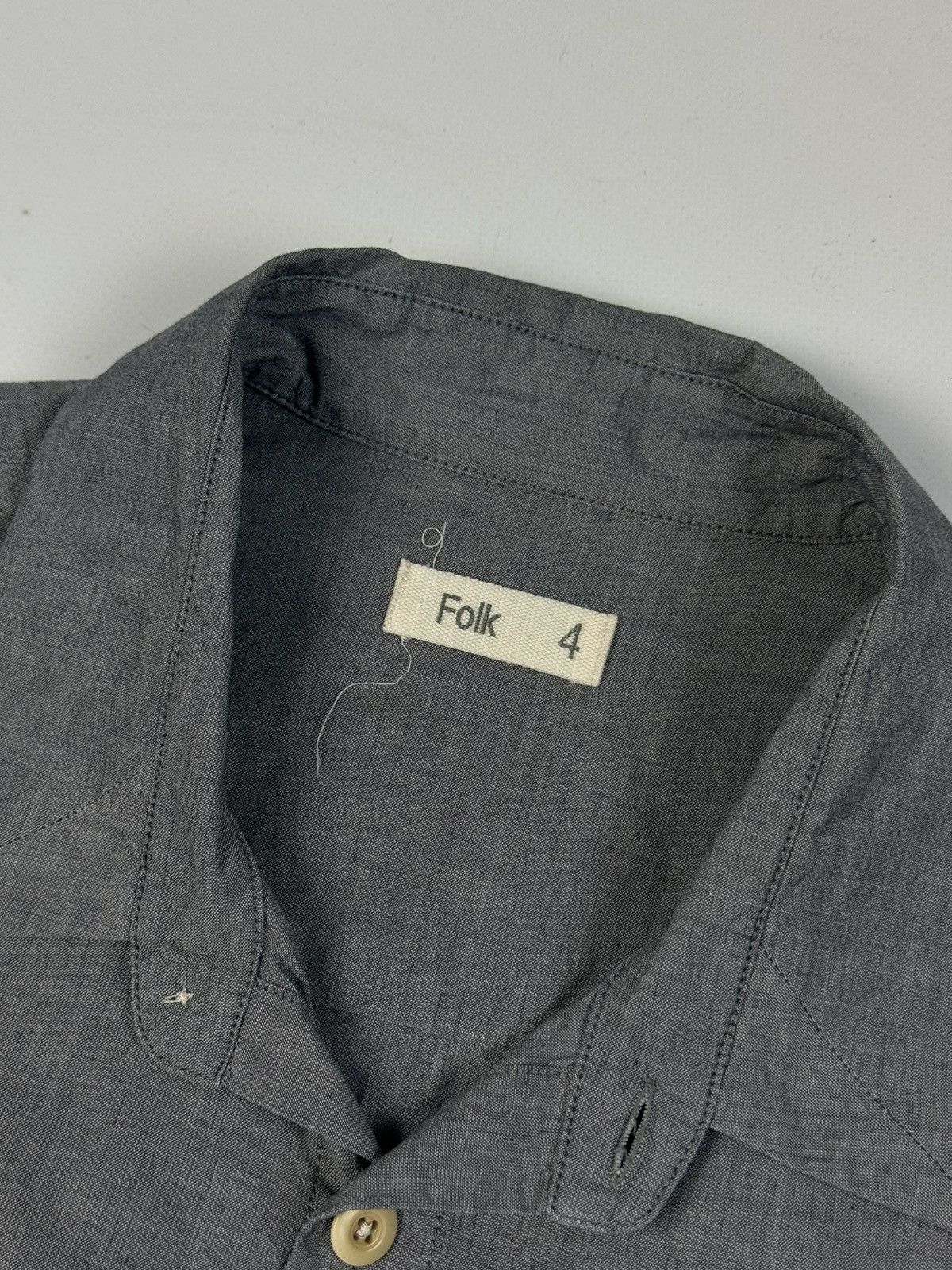 Folk FOLK Grey Cotton Button Down Long Sleeve Shirt Size US L / EU 52-54 / 3 - 9 Thumbnail
