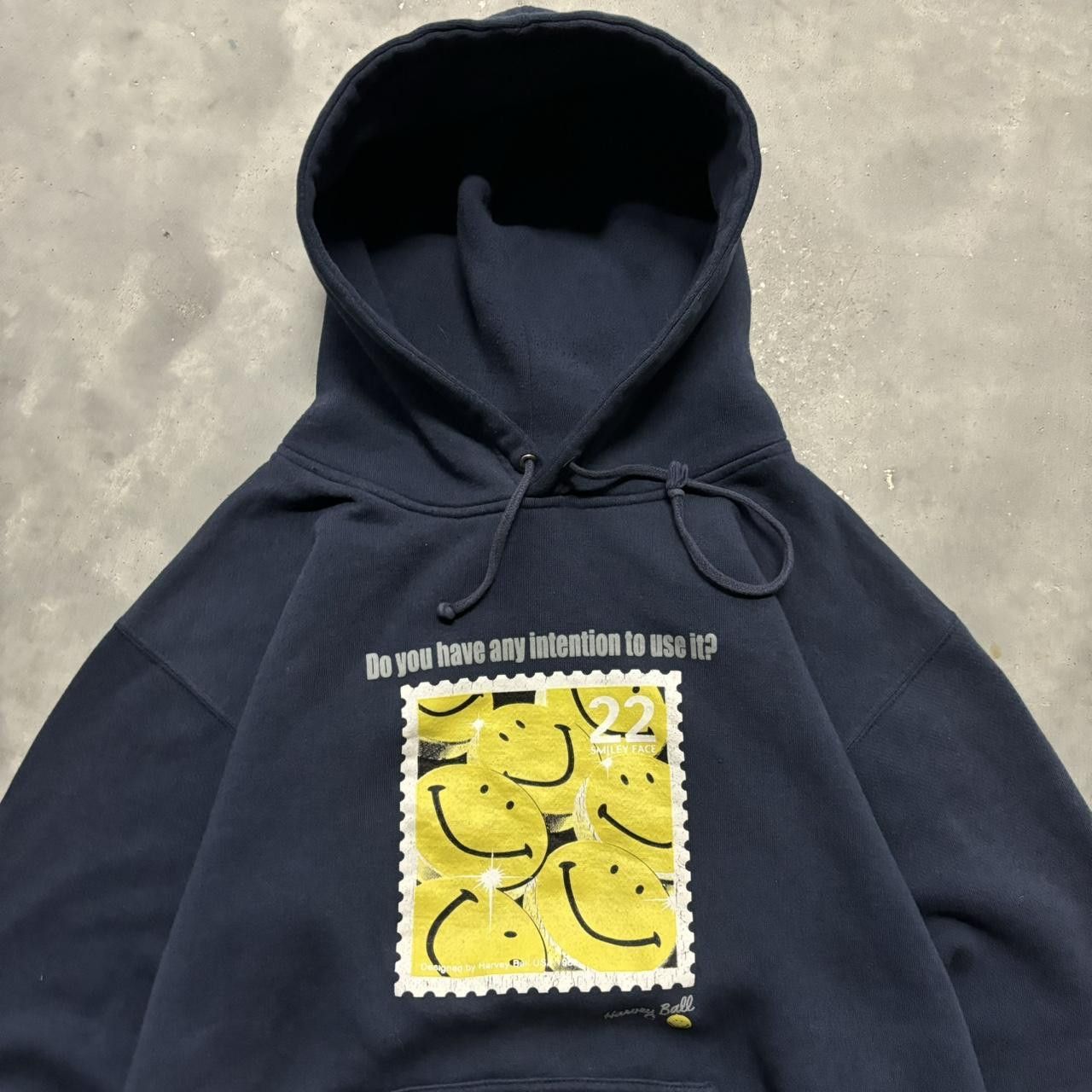 Japanese Brand × Vintage Crazy Vintage Y2K/2000s Blue Smile Obscure Graphic Hoodie Size US M / EU 48-50 / 2 - 2 Thumbnail