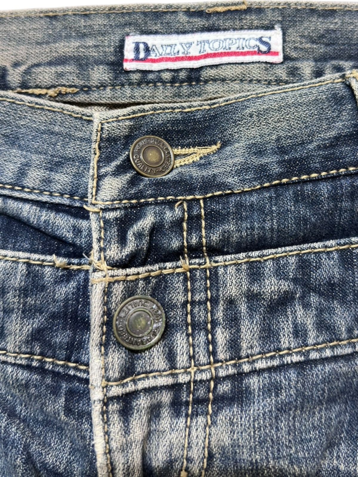 If Six Was Nine Vintage Daily Topics Double Waist Grunge Honeycomb Denim Size US 34 / EU 50 - 6 Thumbnail