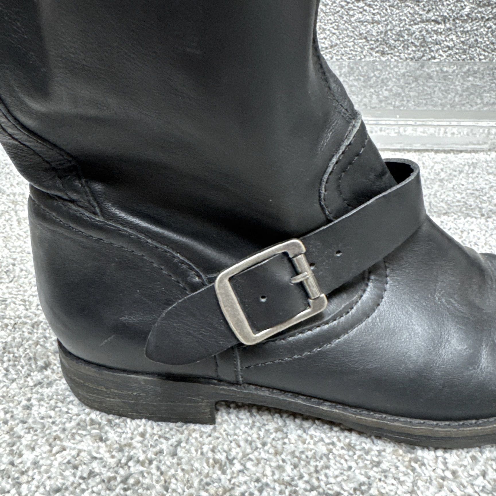 Vintage CIVICO Boots Womens 8.5 Leather Riding Boots Biker Gothic Dark Academia Mob Wife Mid-Calf Zip Black Leather M Women Gear Street Wear? Size US 9 / IT 39 - 6 Thumbnail