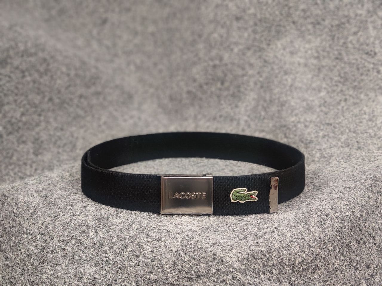 Lacoste Vintage 90's Lacoste Black Alligator Canvas Buckle Belt Y2K Size ONE SIZE - 1 Thumbnail