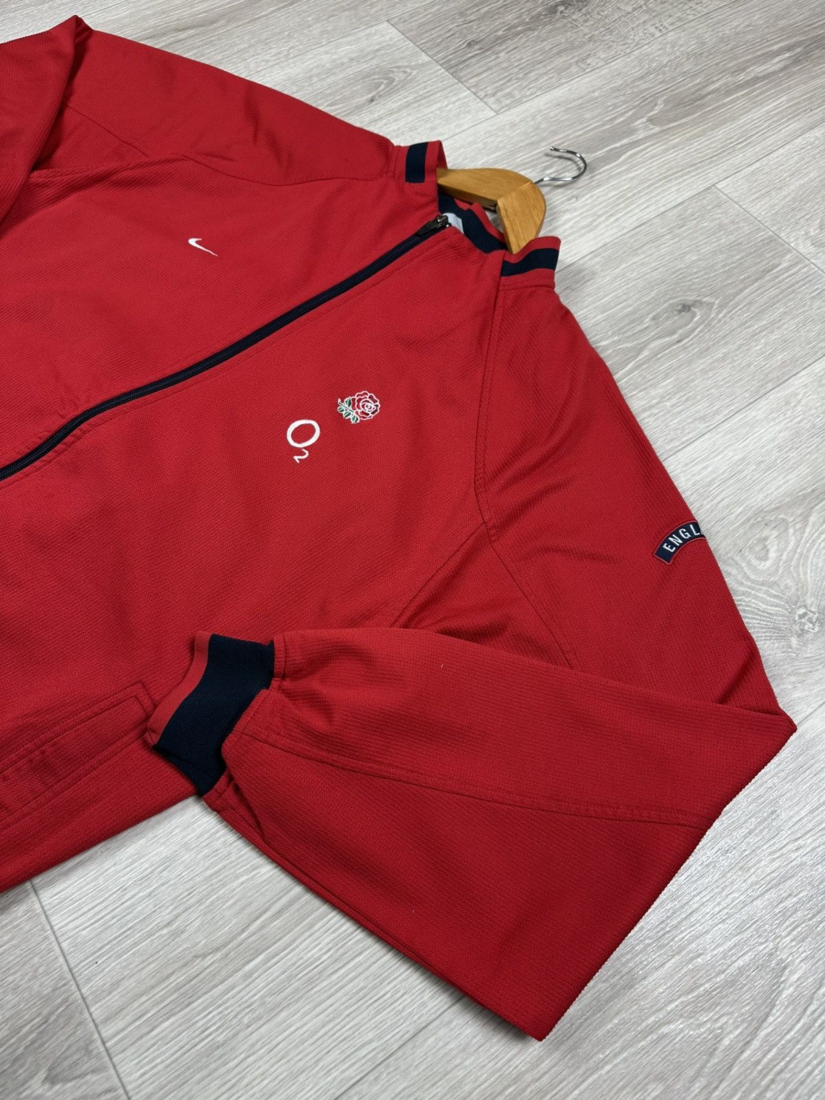 Nike × Vintage Vintage Nike England Zip Sweatshirt Fleece Size US XL / EU 56 / 4 - 4 Thumbnail