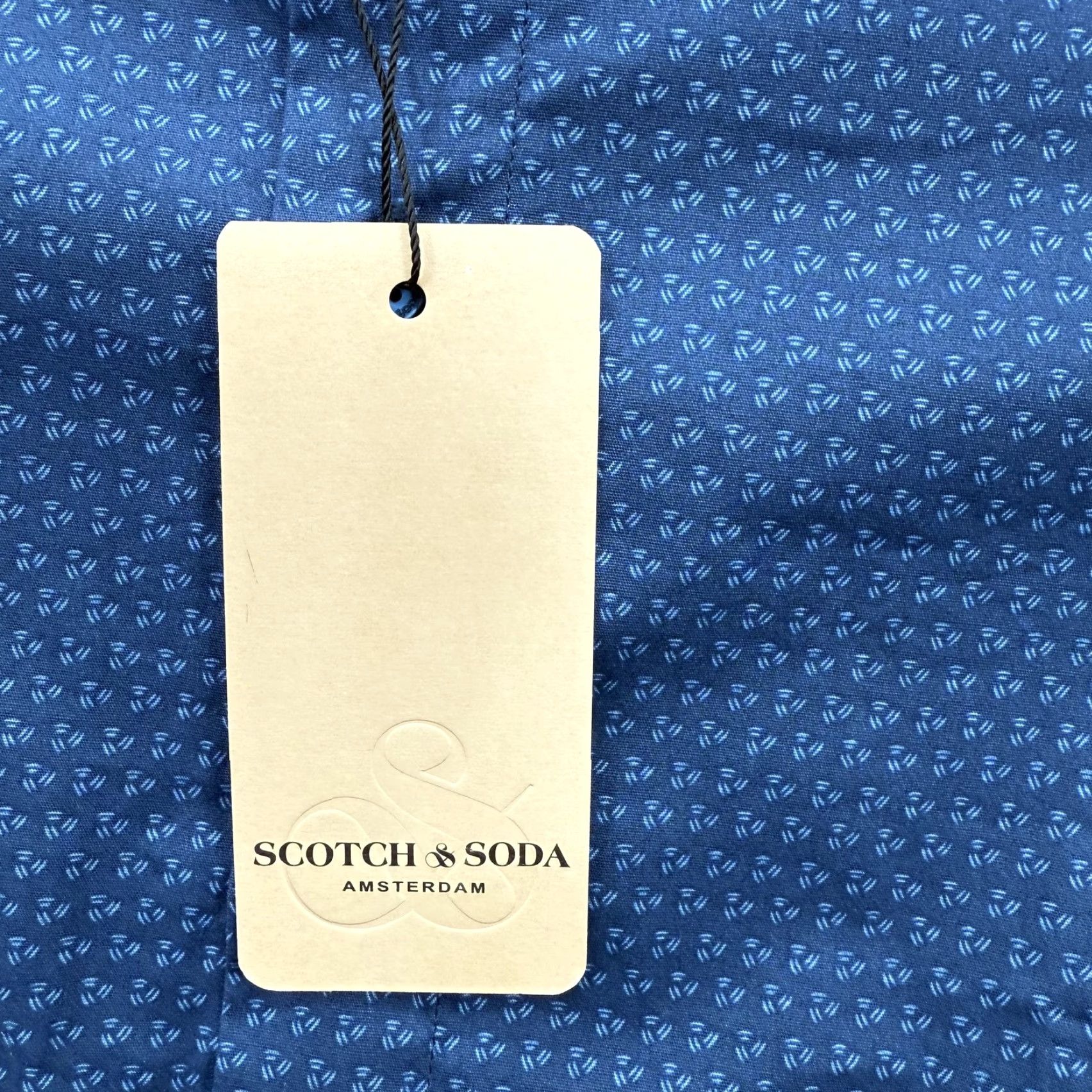 Scotch & Soda Scotch & Soda Dress Shirt Mens 15.5 Blue Modern Fit Long Sleeve Button Up Patterned Size 42R - 4 Thumbnail
