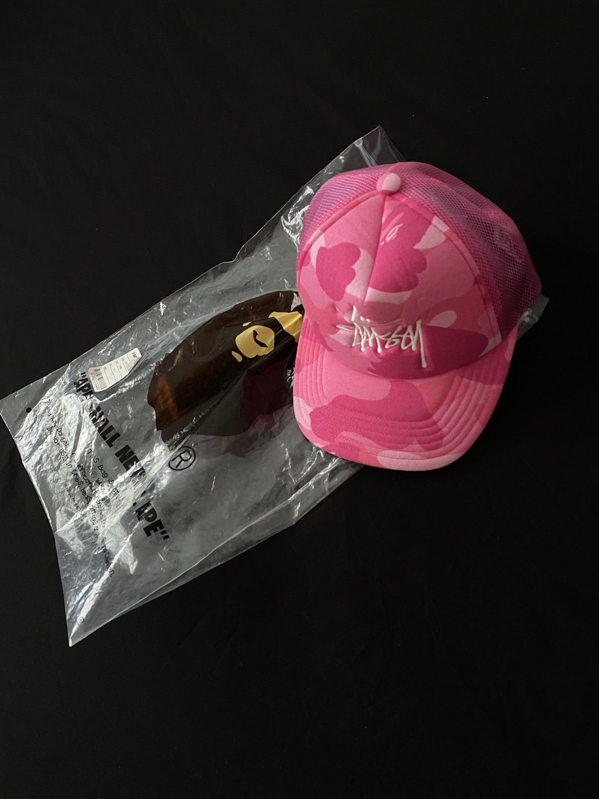 Bape × Stussy Bape x Stussy Trucker Cap | Grailed