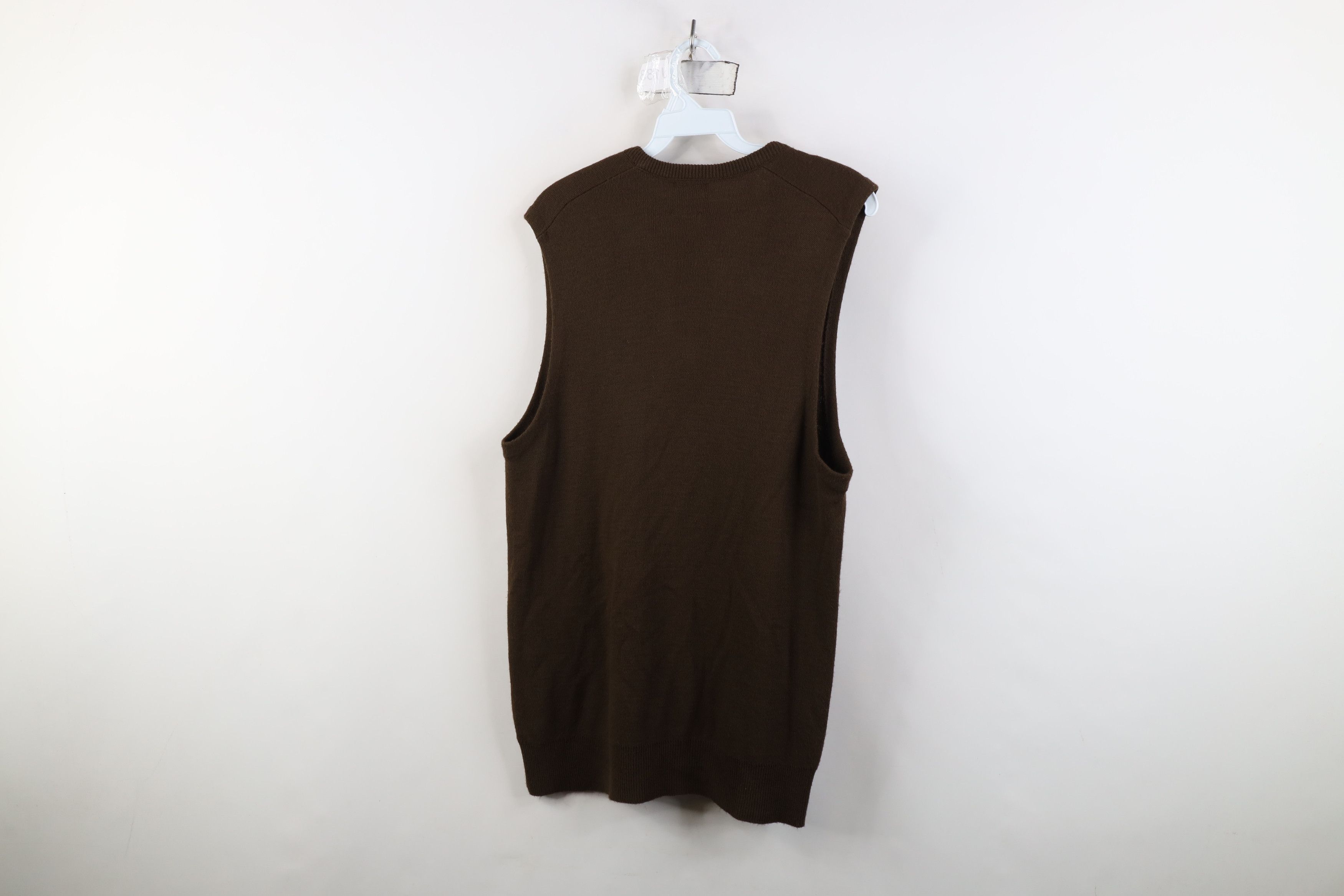 Vintage Vintage 70s Streetwear Knit V-Neck Sweater Vest Brown USA Size US L / EU 52-54 / 3 - 8 Thumbnail