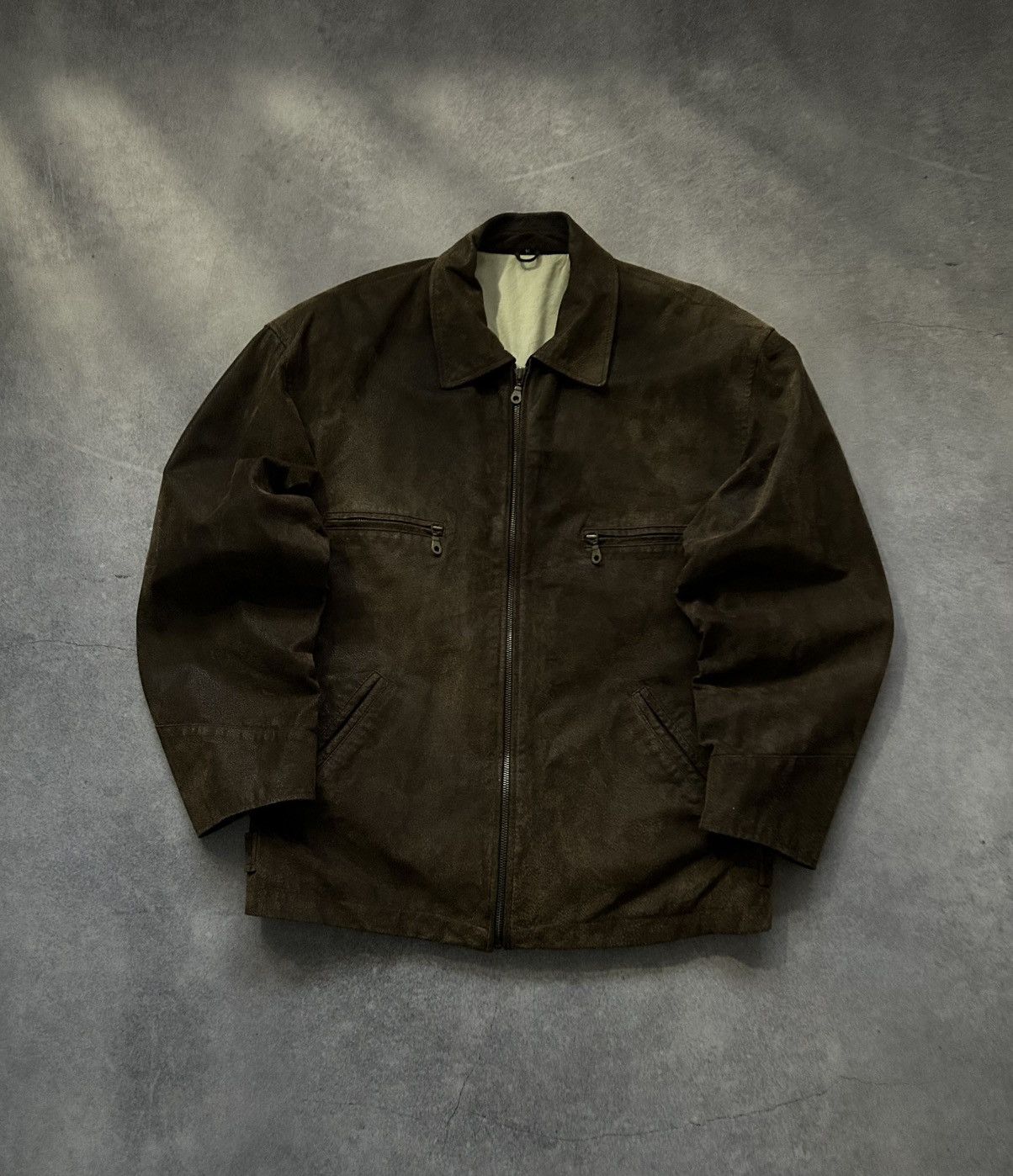 Genuine Leather × Vintage Vintage Garry Jeans Co. cow leather brown jacket mens Size US M / EU 48-50 / 2 - 1 Thumbnail