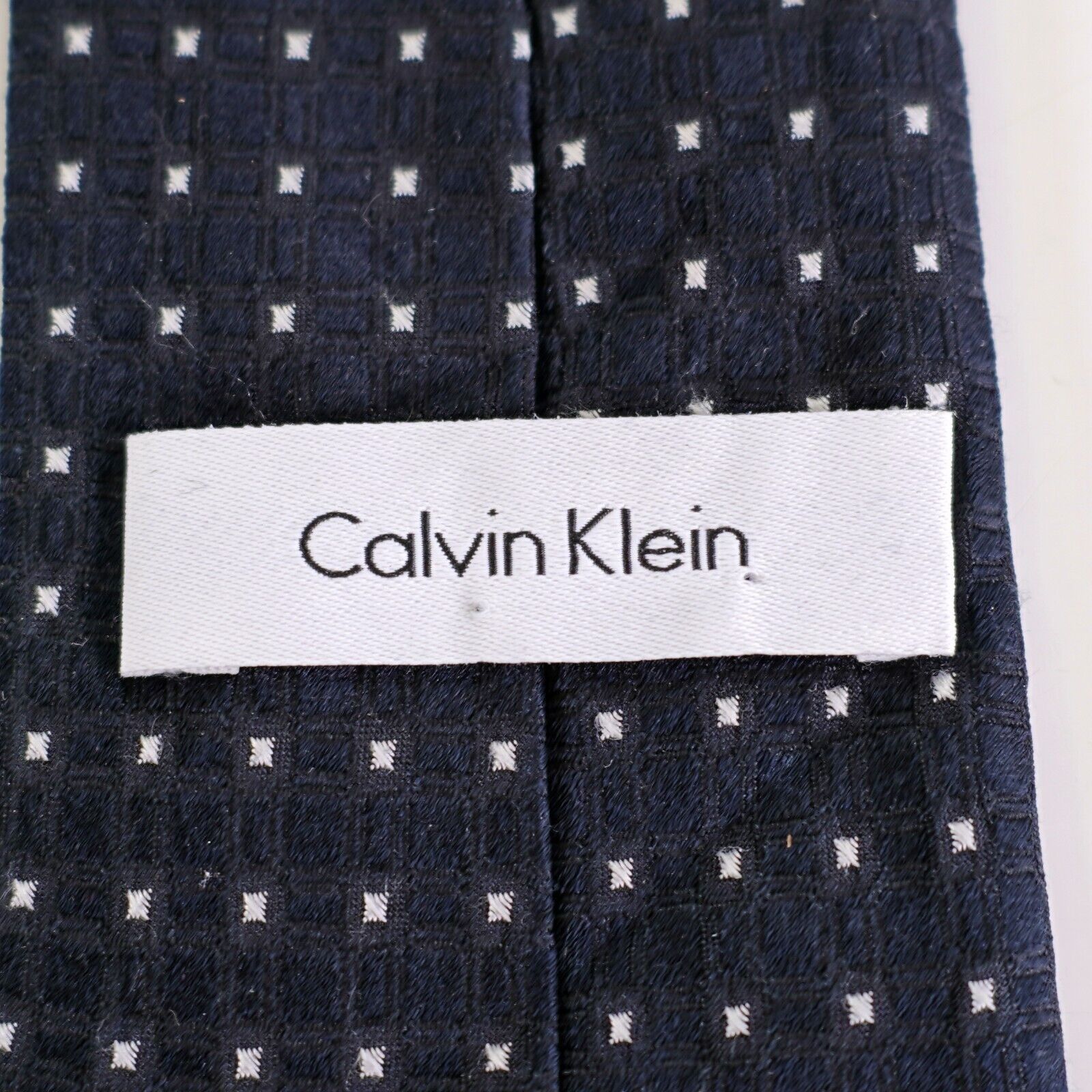 Calvin Klein Calvin Klein Blue Woven Geometric Silk Tie Size ONE SIZE - 3 Thumbnail