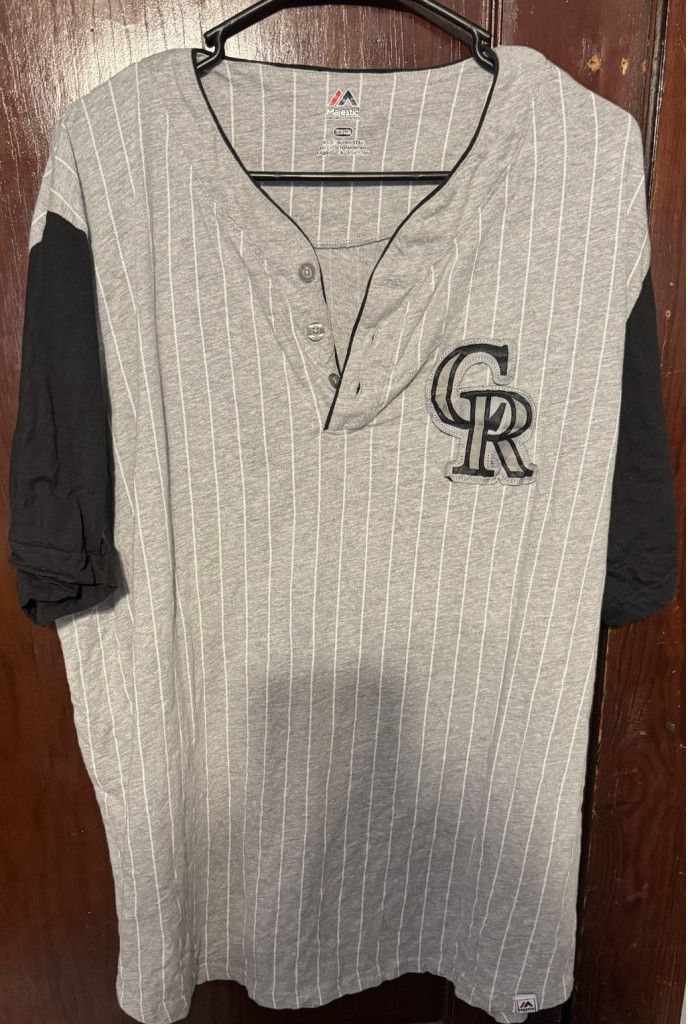 Majestic Colorado Rockies Majestic Henley Jersey Men's Sz 2XL Gray Size US XXL / EU 58 / 5 - 1 Thumbnail