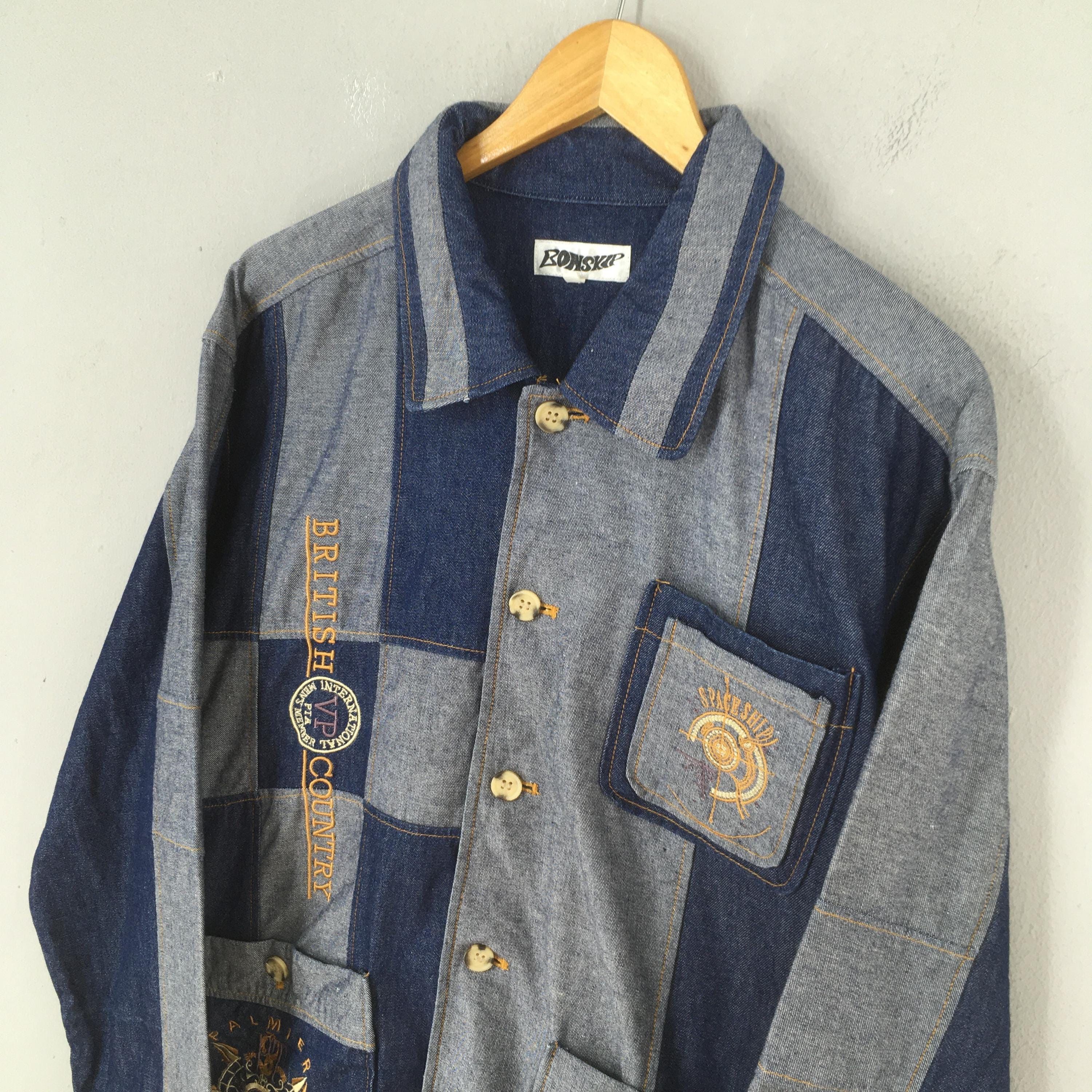 Vintage Vintage Bonskip Patchwork Denim Jeans Jacket Labor Medium Size US M / EU 48-50 / 2 - 4 Thumbnail