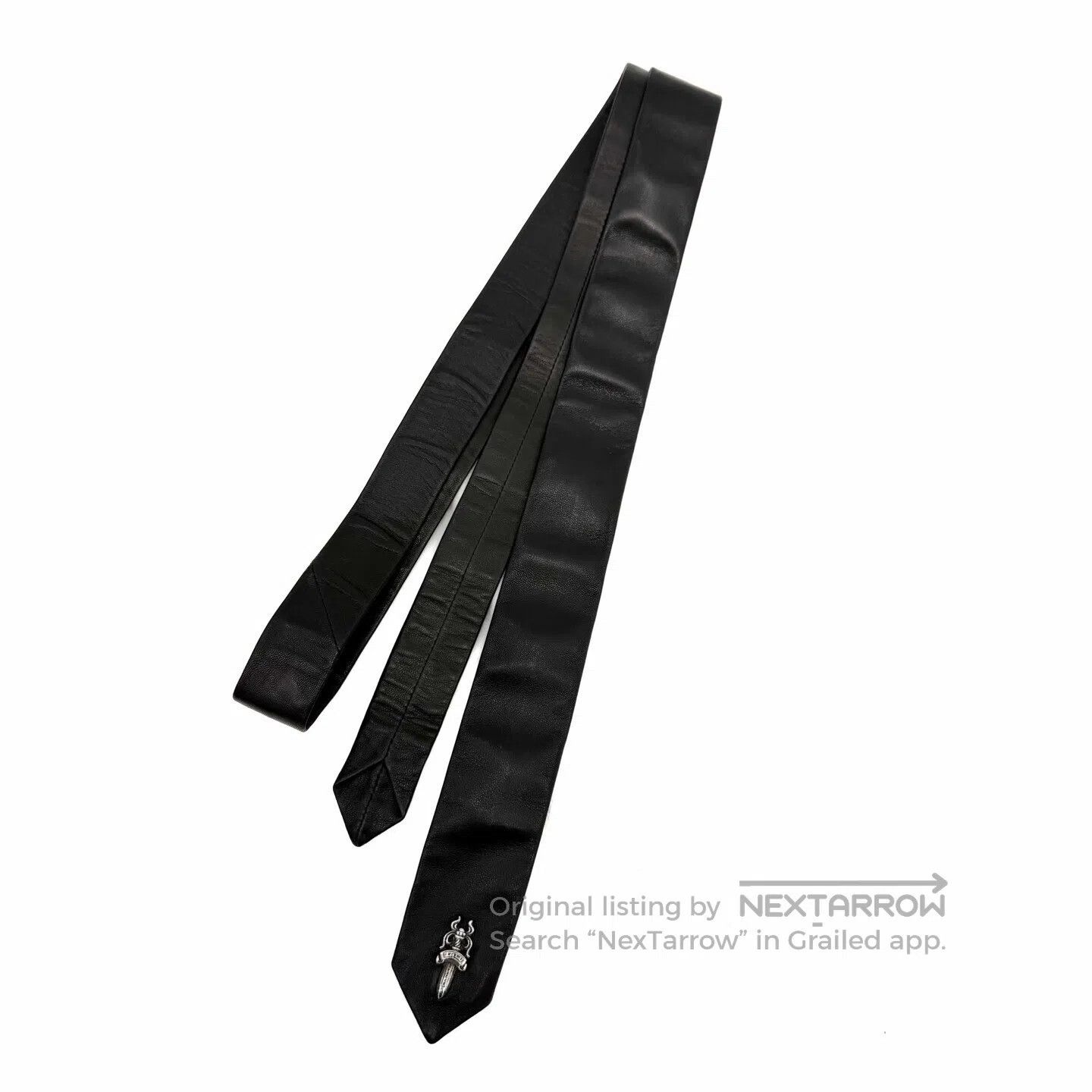 Chrome Hearts Chrome Hearts LEATHER & SILVER TIE | Grailed