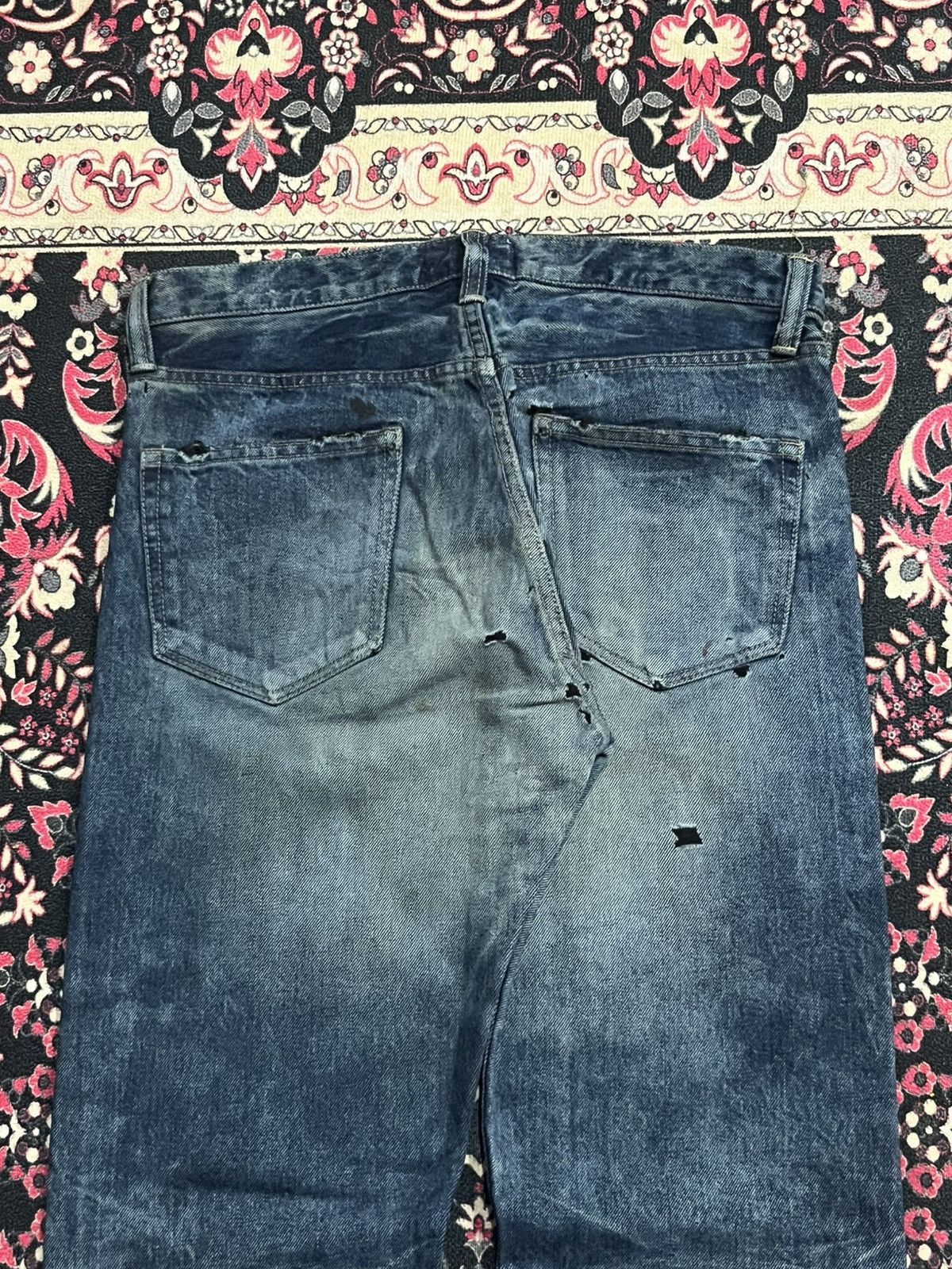 Spellbound Japanese Brand Spellbound Dark Faded Blue Fringe Ripped Jean Size US 30 / EU 46 - 8 Thumbnail