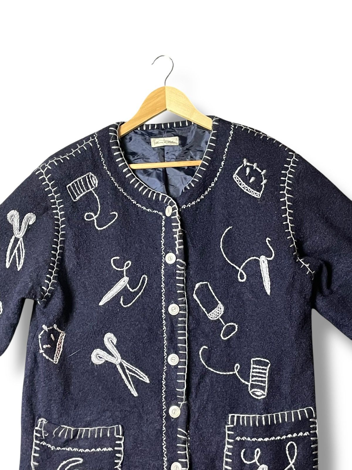 Japanese Brand × Vintage Japanese Handmade Bosom Wool Embroidered Jacket (28) Size US S / EU 44-46 / 1 - 3 Thumbnail