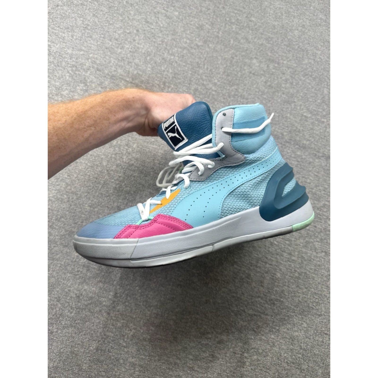 Puma PUMA Sky Modern Easter Milky Blue Corsair 194043-01 Sneaker Mens Size 10 Blue Patchwork Leather Outsole High Top Casual Activewear 2020 Size US 10 / EU 43 - 7 Thumbnail