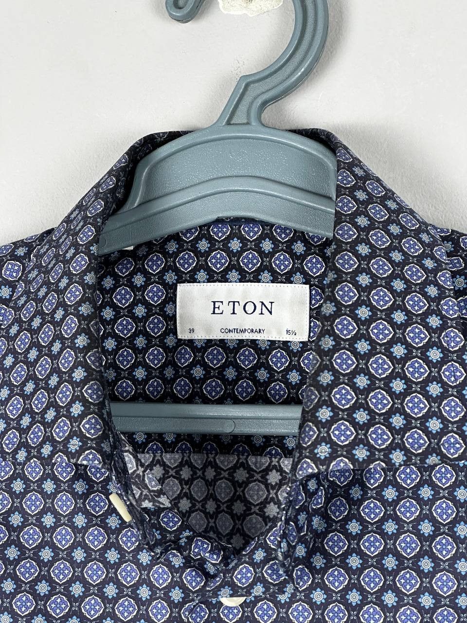 Eton Eton Luxury Printed Navy Shirt Size L Size US L / EU 52-54 / 3 - 5 Thumbnail