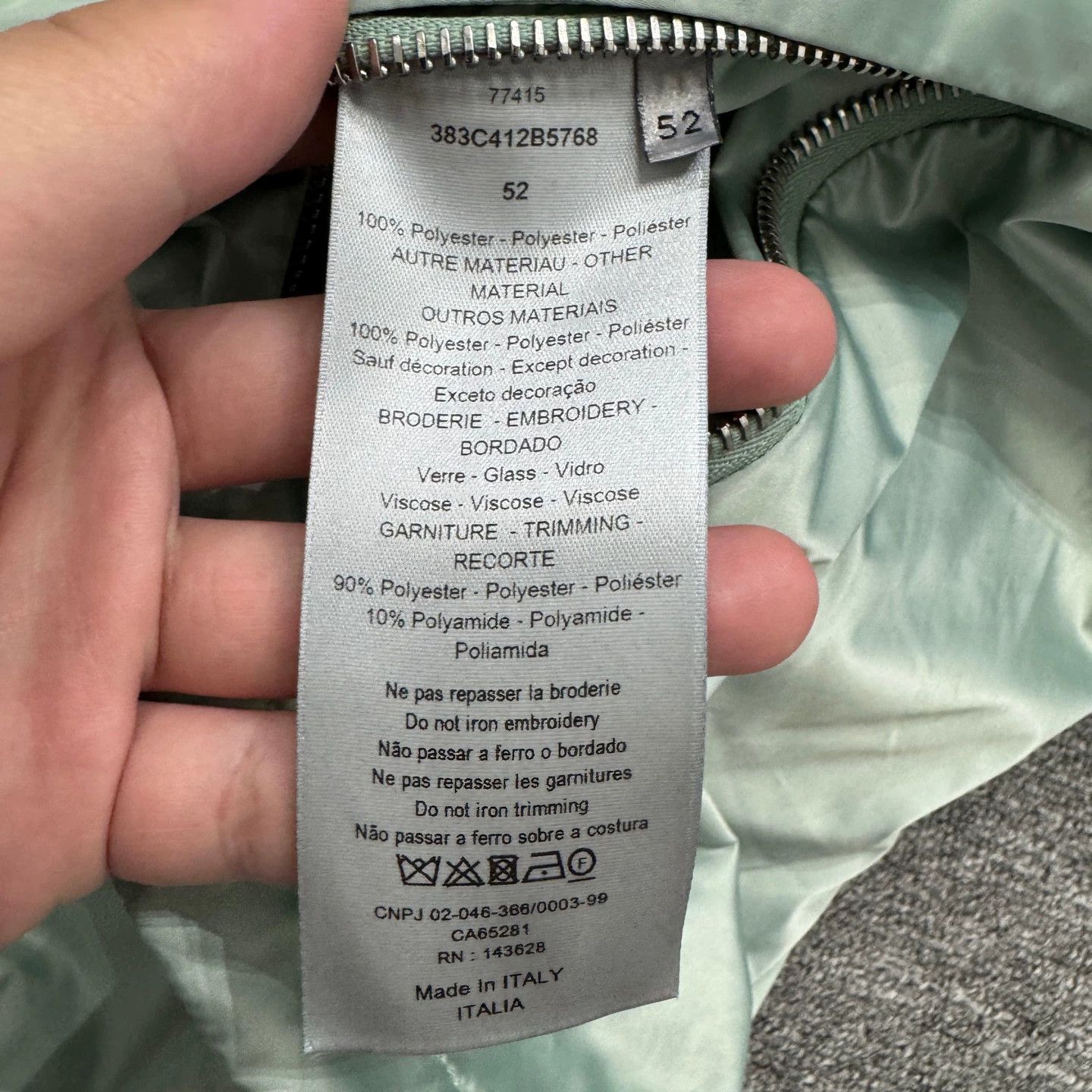 Dior Dior half-zip mint green shell jacket size 52 Size US L / EU 52-54 / 3 - 3 Thumbnail