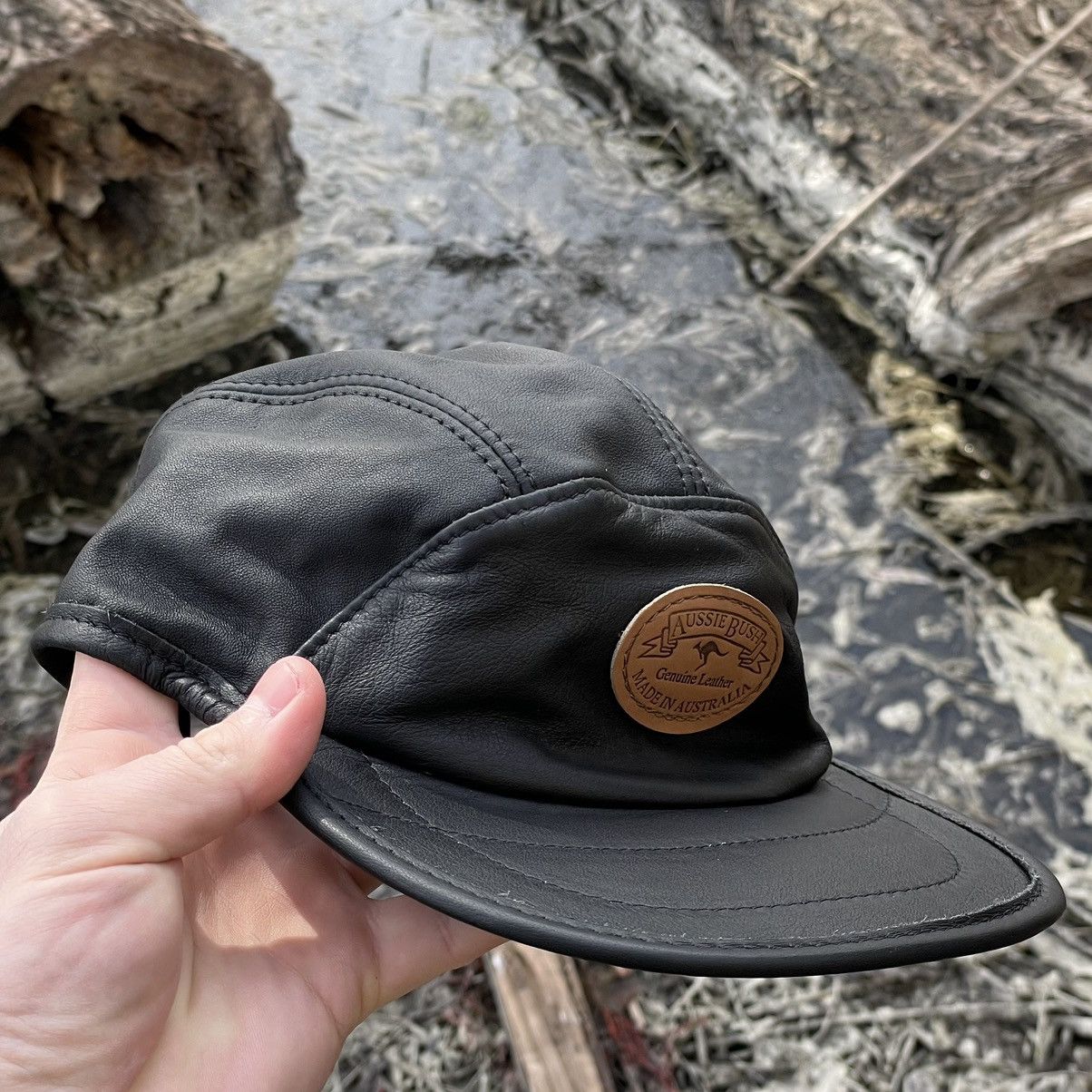 Vintage Vintage Five Panel Cap Leather Aussie Bush Y2K 90s USA Size ONE SIZE - 2 Thumbnail