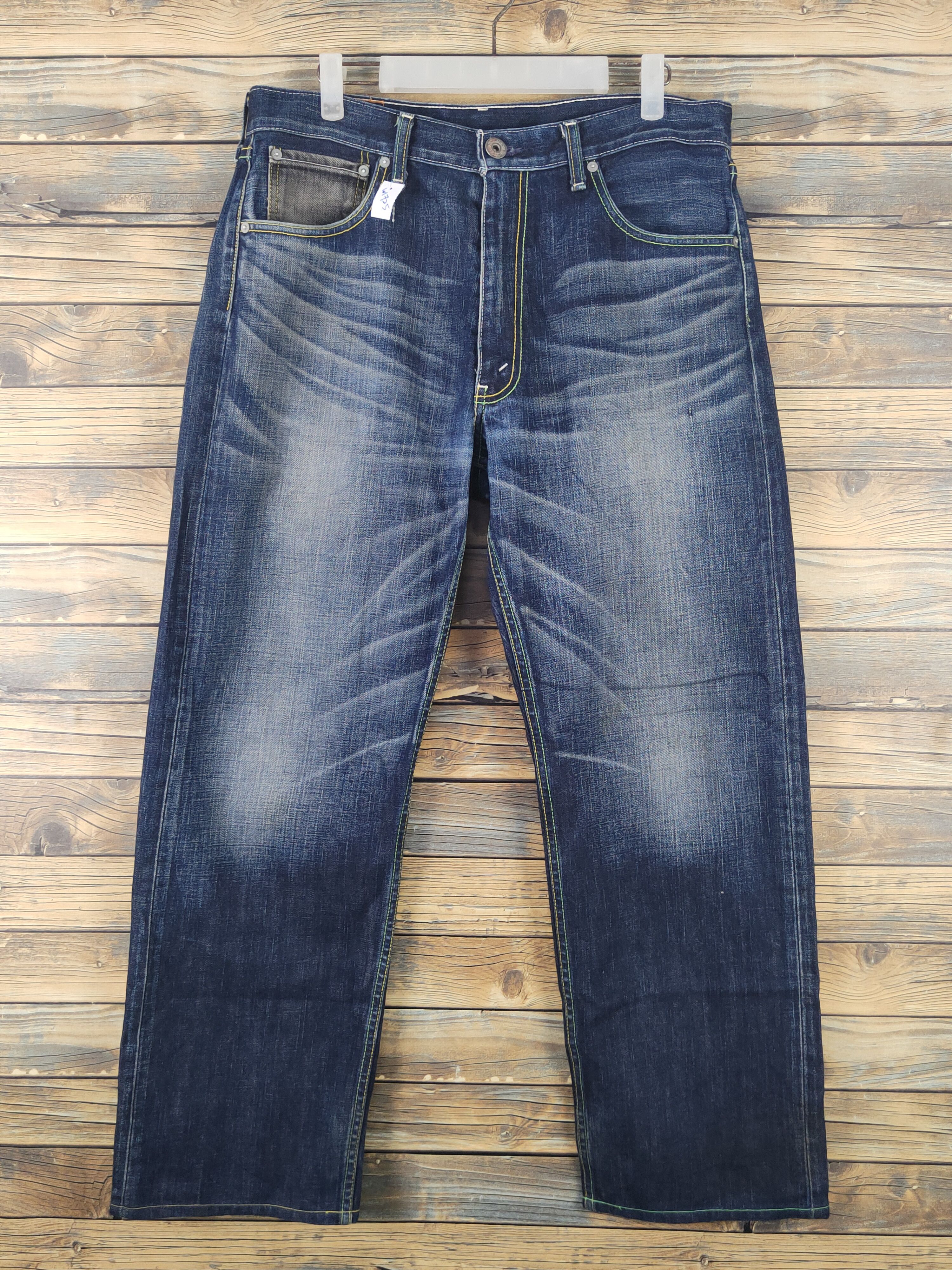 Levi's 503 Levi's Dark Blue Distressed Ripped denim Jeans #W1725 Size US 34 / EU 50 - 1 Thumbnail