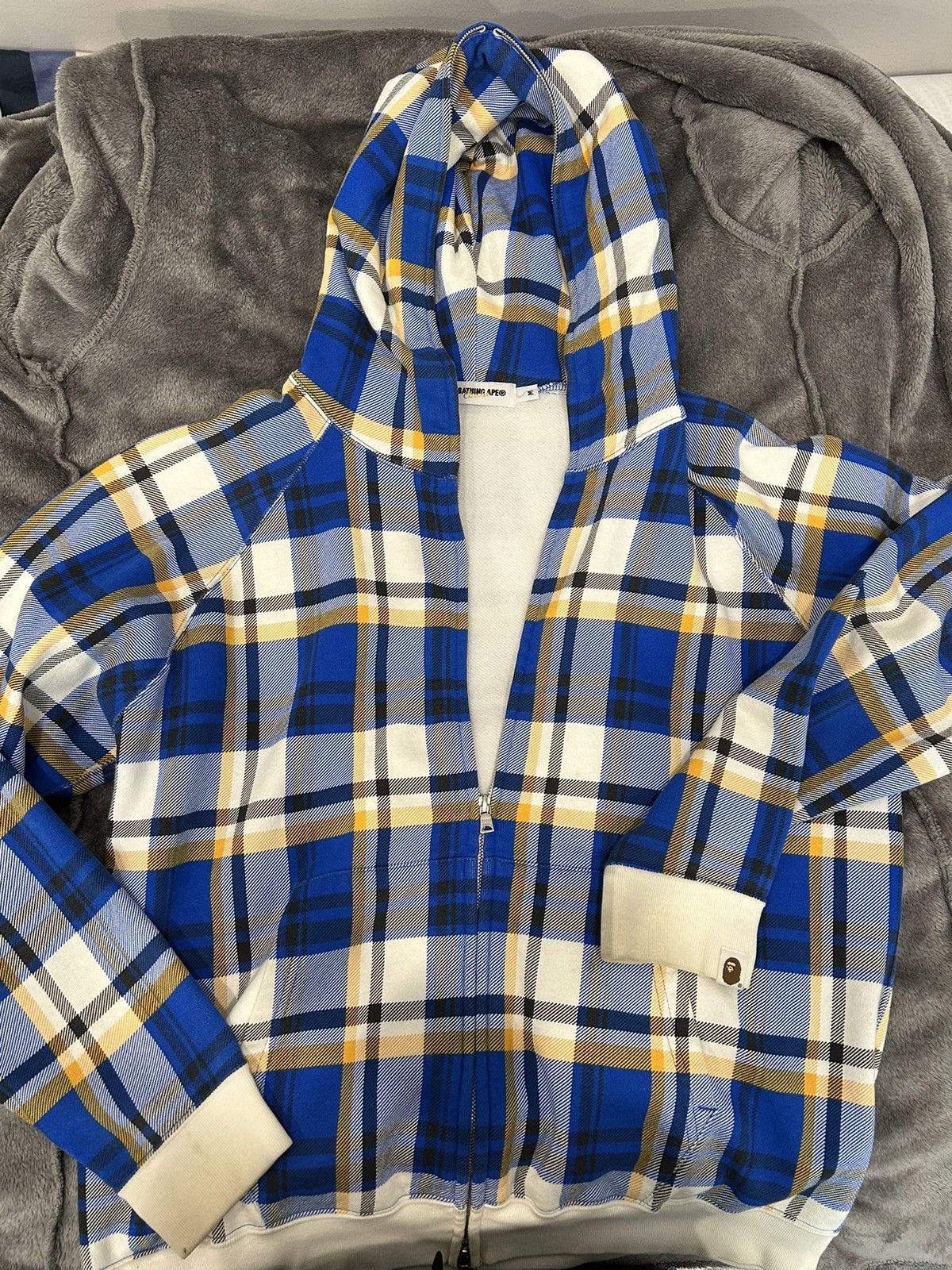 Bape × Nigo Plaid Full Zip Hoodie | Grailed