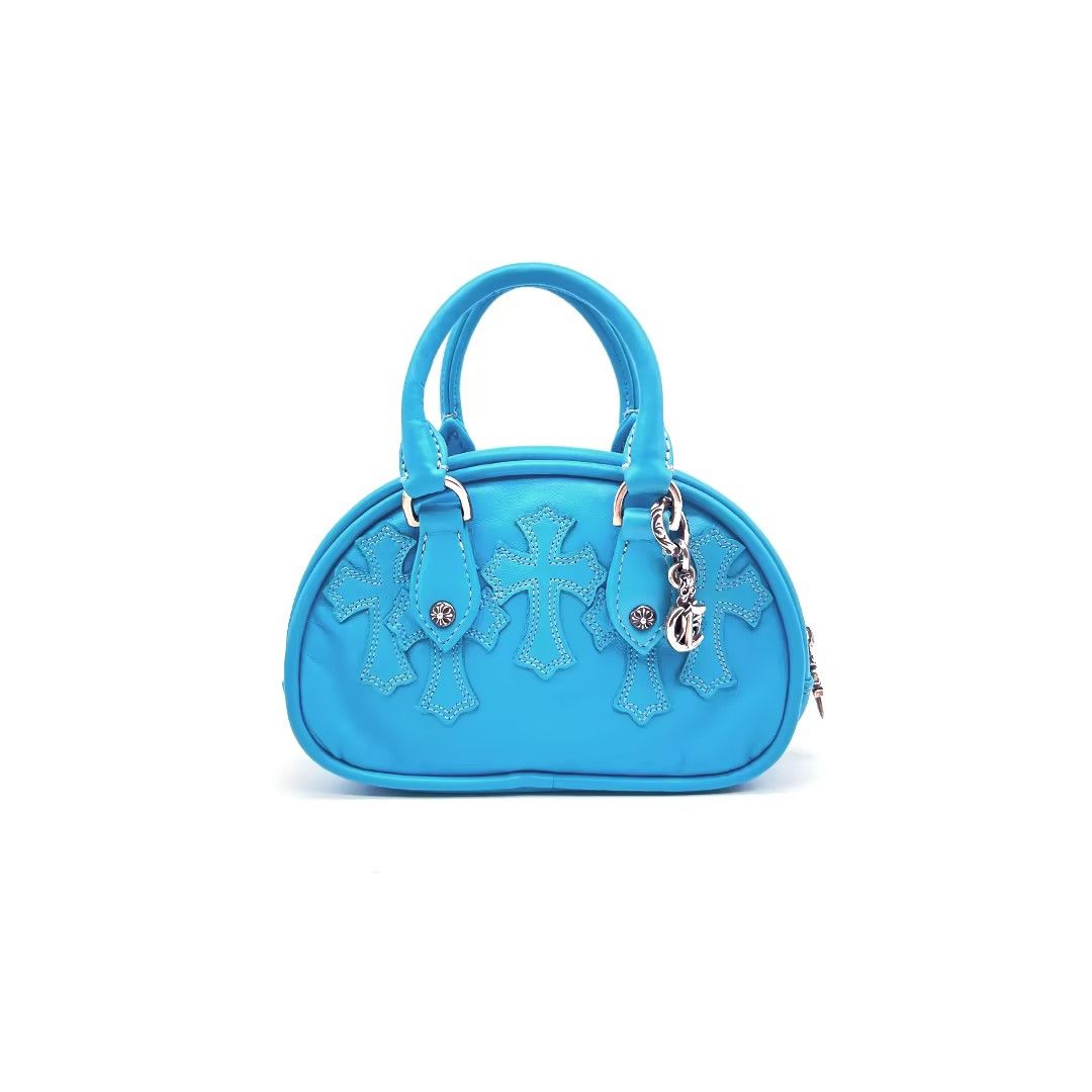 Chrome Hearts Chrome Hearts Blue Leather Cross Patch Mini Gym Bag Size ONE SIZE - 1 Thumbnail