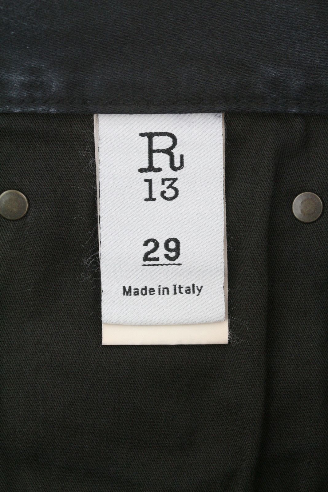 R13 X-BF 29 Black Garment Dyed Moleskin Faded Ankle FW25 86628 Size 29" - 8 Thumbnail