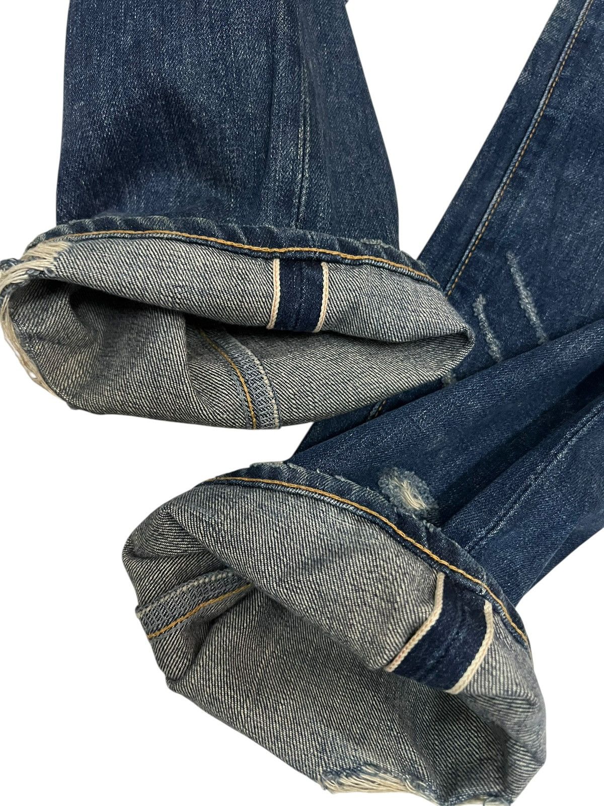 Issey Miyake VINTAGE SUNAOKUWAHARA SELVEDGE DISTRESSED ISSEY MIYAKE JEAN Size US 31 - 8 Thumbnail
