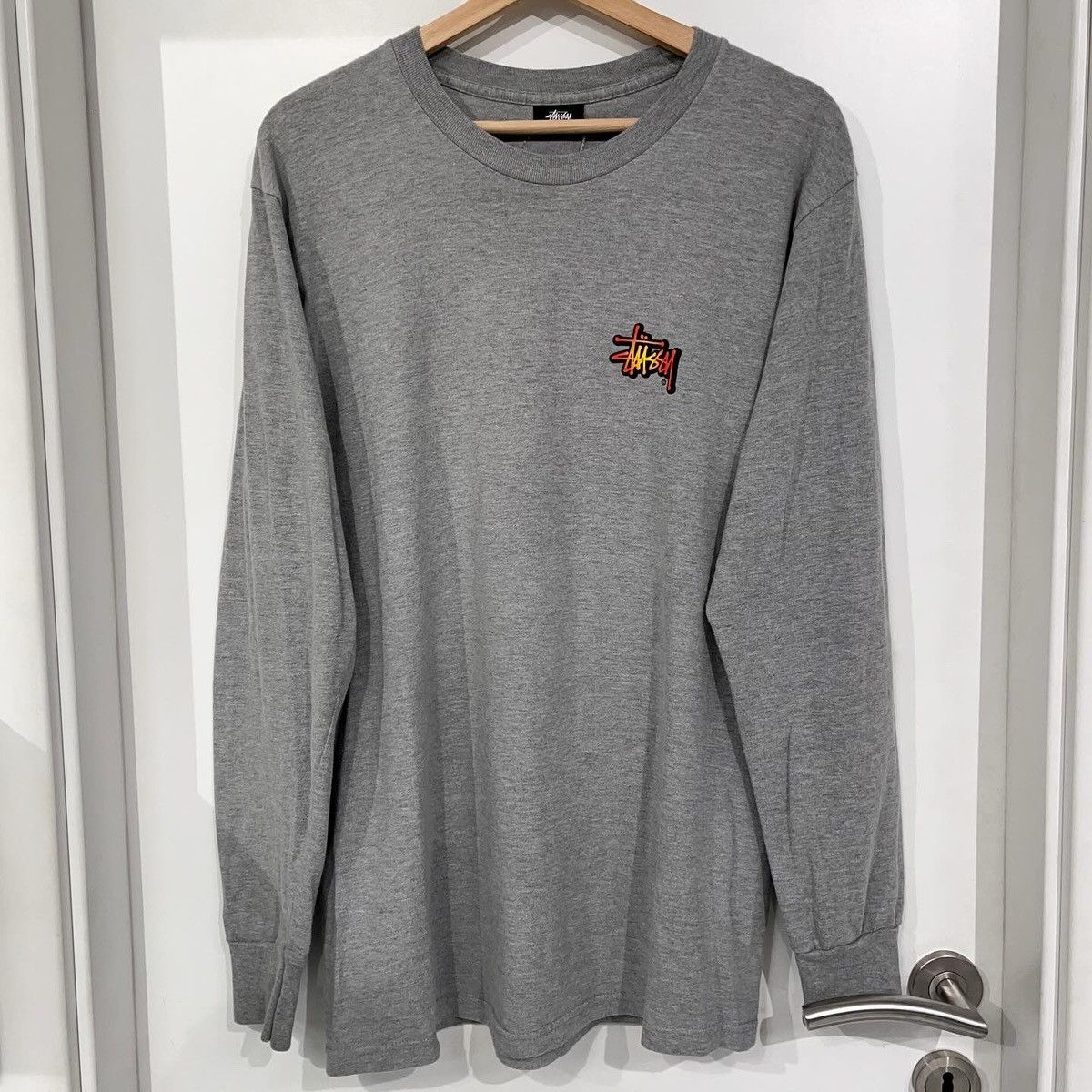 Stussy Fireball Long Sleeve T-shirt Grey