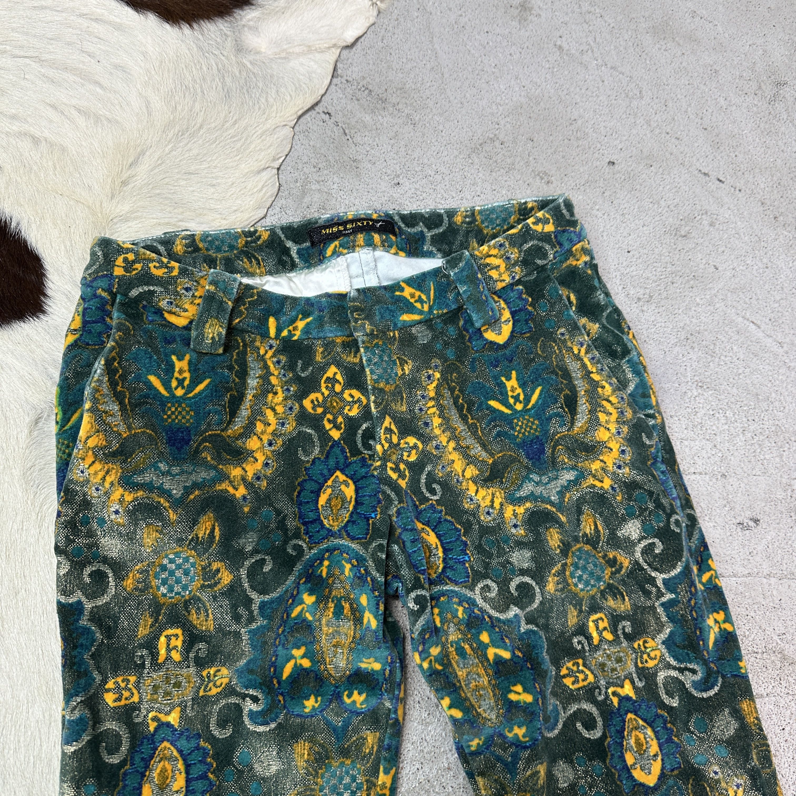 Miss Sixty VVintage Miss Sixty Ruched Jacquard Fullprint Jeans Y2K Size 29" - 5 Thumbnail