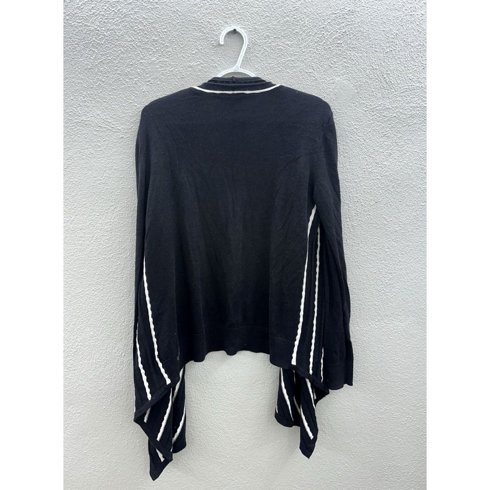 Ellen Tracy Ellen Tracy Cardigian Womens Size XS Black White Strip Long Sleeve Open Front Size XS / US 0-2 / IT 36-38 - 7 Thumbnail