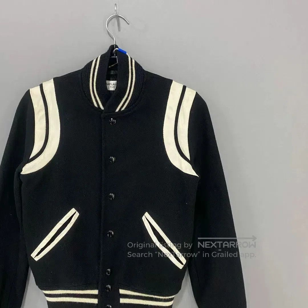 Saint Laurent Paris Saint Laurent Black White Baseball Jacket. Size XXS / US 00 / IT 34 - 1 Thumbnail