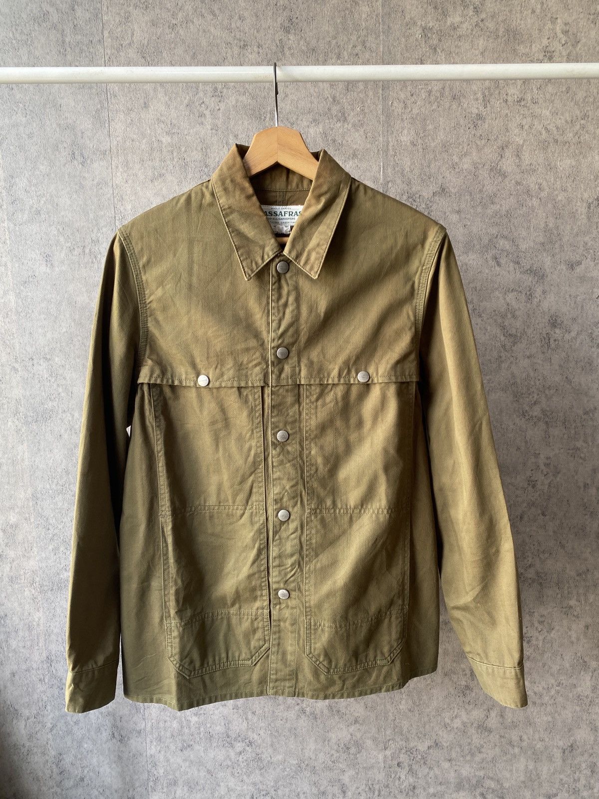 Sassafras Sassafras Japan Olive Green Sunfaded Button Jacket Size US M / EU 48-50 / 2 - 1 Thumbnail