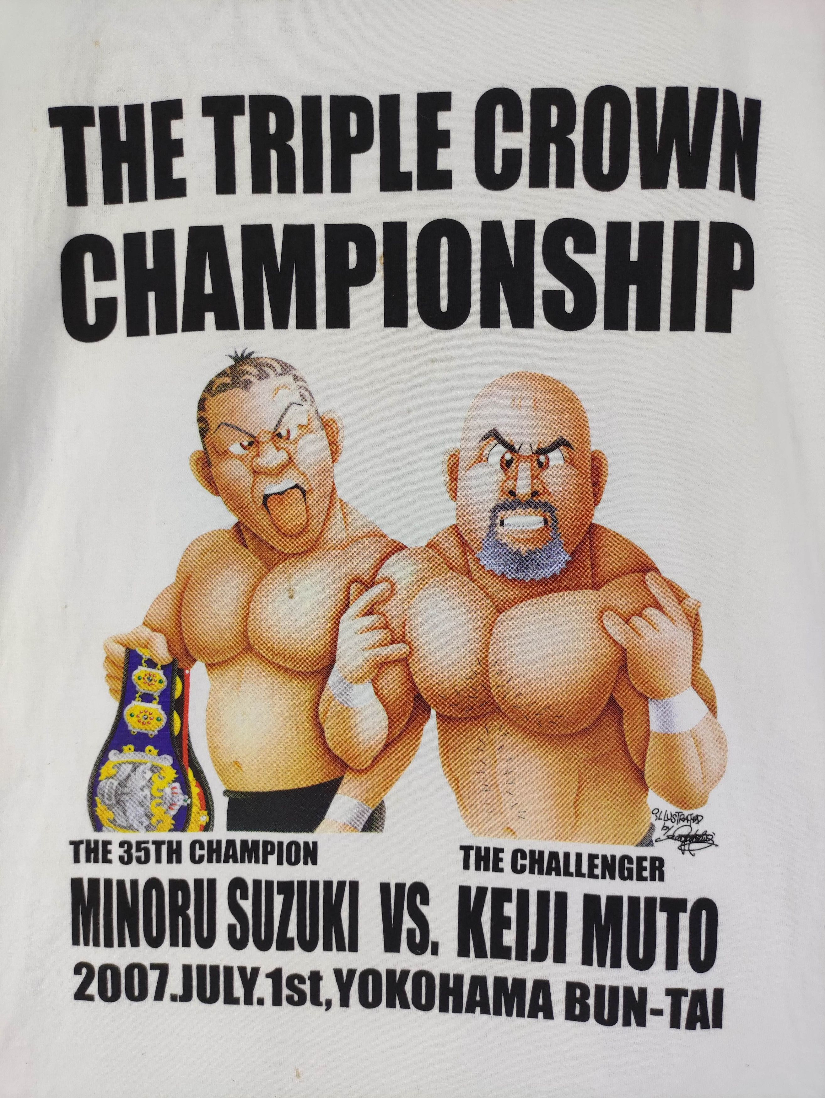 Japanese Brand Vintage Japanese Pro Wrestling Tee Big Logo T-shirt Size US M / EU 48-50 / 2 - 2 Thumbnail