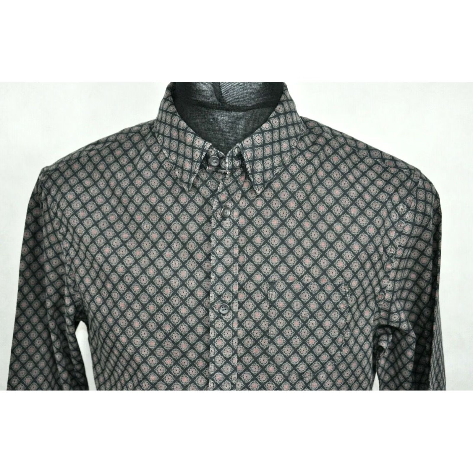 Allsaints AllSaints Montpezat Shirt Men M Linen 55% Linen 45% Cotton Geometric Button-Down Long Sleeve Multicolor"} Size US M / EU 48-50 / 2 - 2 Thumbnail
