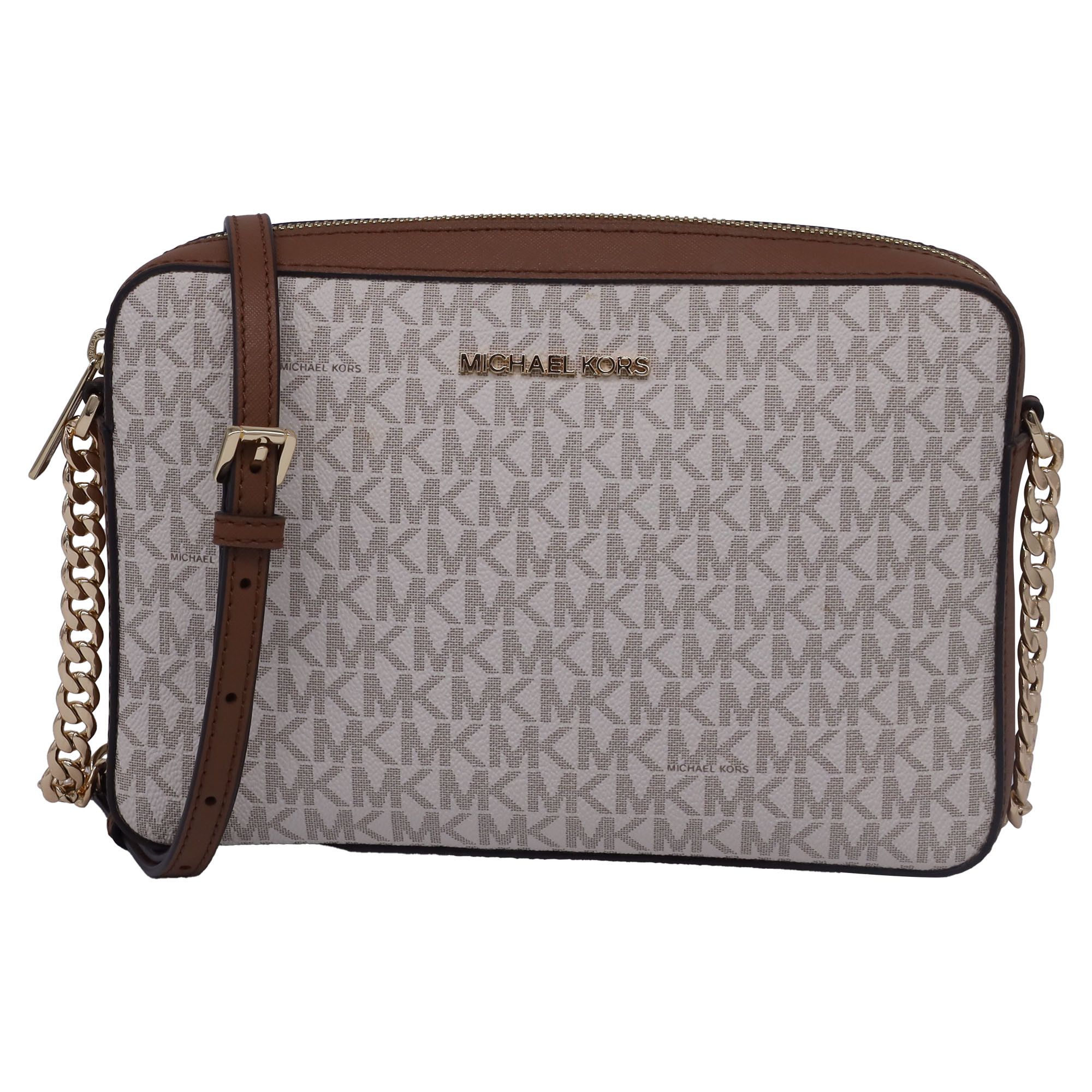Michael Kors Michael Kors Signature Jet Set Crossbody Bag in Coated Canva Size ONE SIZE - 1 Thumbnail