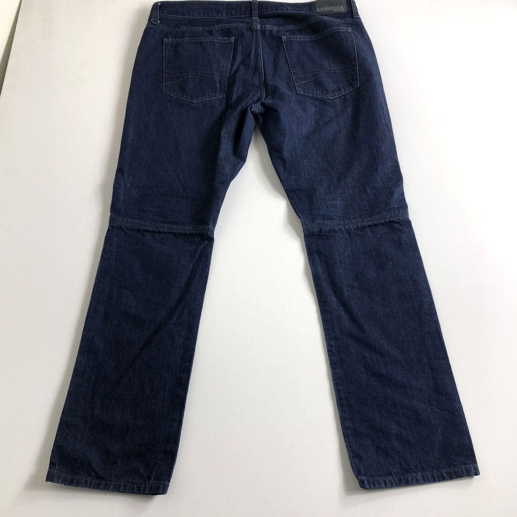 Express Express Jeans Slim Fit Skinny Leg Moto Denim 36x32 Blue Men’s Regular Stretch Pockets Zipper Logo Denim Size US 36 / EU 52 - 2 Thumbnail