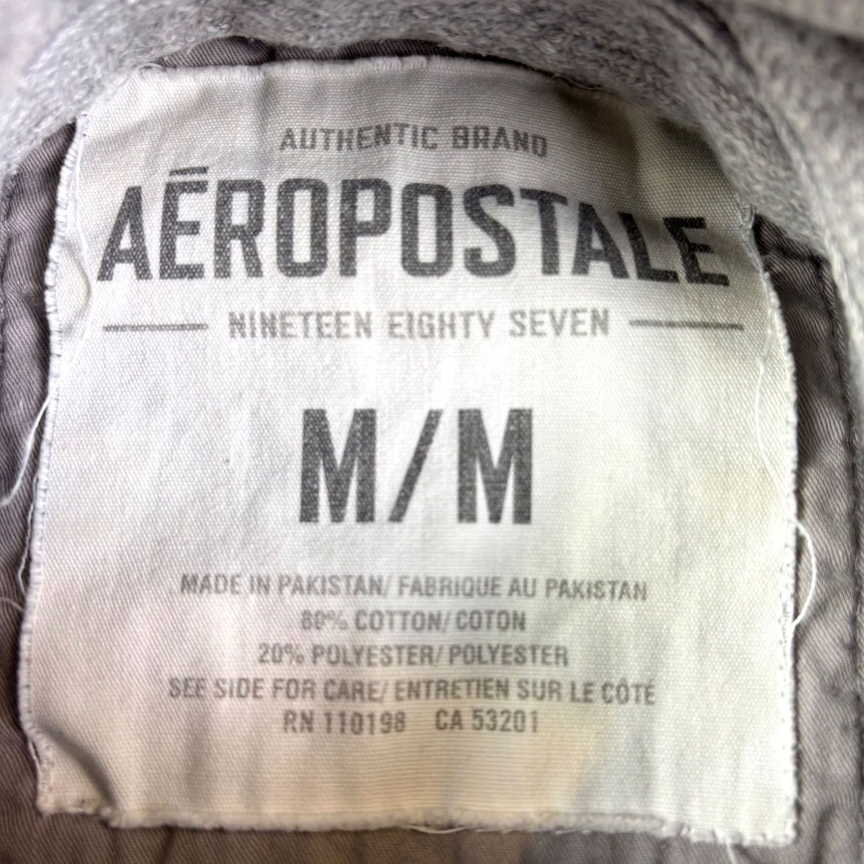 Aeropostale Aeropostale Mens Hoodie Distressed Logo Pullover Gray M Sweatshirt Graphic Print 90s College Athletic Astr o Boy Size US M / EU 48-50 / 2 - 5 Thumbnail