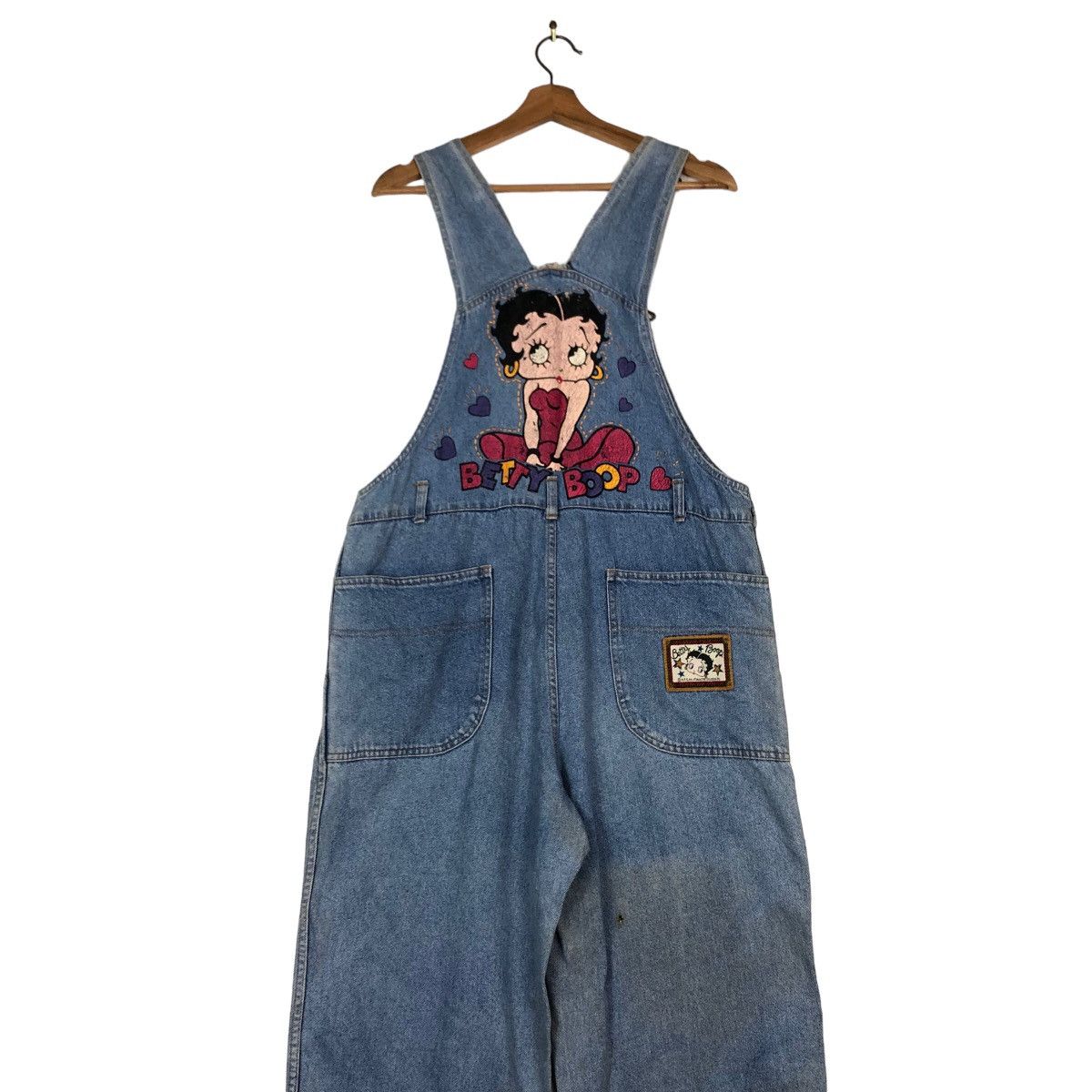 Cartoon Network 🔥Vintage Denim Overall Trousers Worker Betty Boop Big Logo Size US 36 / EU 52 - 11 Thumbnail