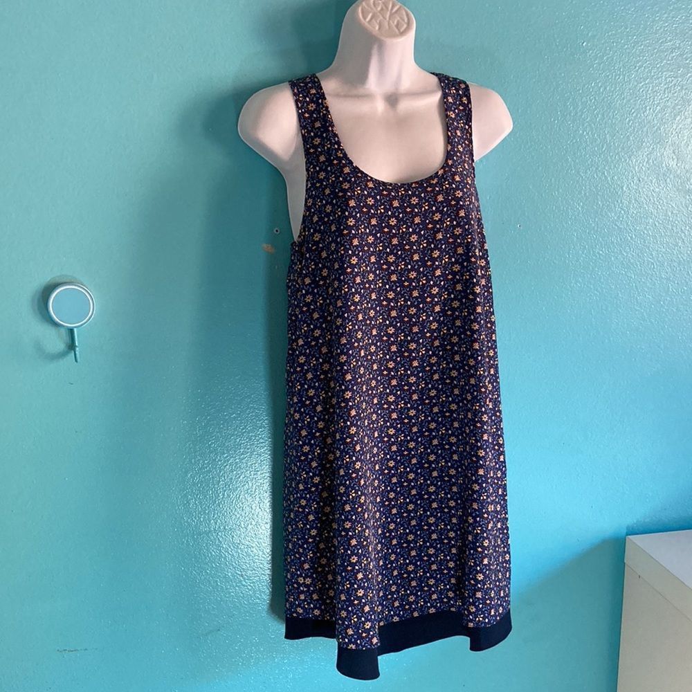 Tory Burch Tori Burch Womens Size XS Blue Floral Silk Mini Sheath Dress Size XS / US 0-2 / IT 36-38 - 14 Thumbnail