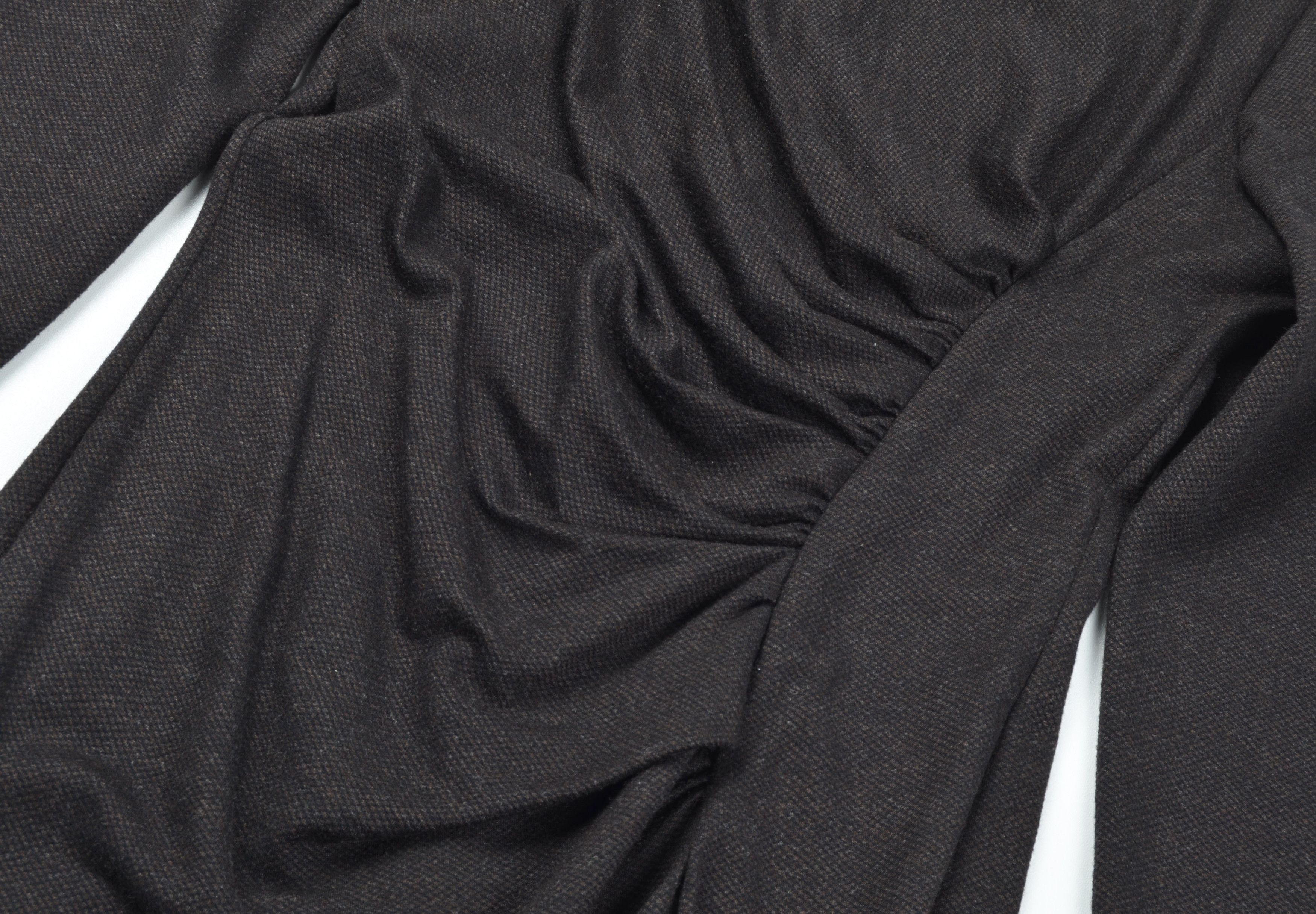 Max Mara Vintage Max Mara Draped Midi Brown Long Sleeve Dress Size M / US 6-8 / IT 42-44 - 6 Thumbnail