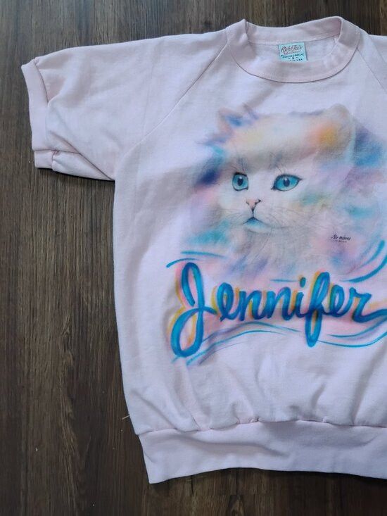Other Vintage Air Waves Cat Kitten Airbrush Crewneck Sweatshirt Size S / US 4 / IT 40 - 2 Thumbnail