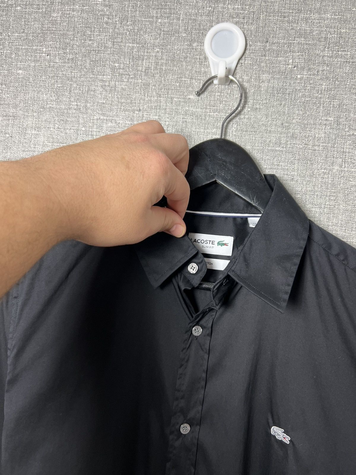 Lacoste Lacoste Black Button Up Long Sleeve Shirt With White Logo Size US S / EU 44-46 / 1 - 4 Thumbnail