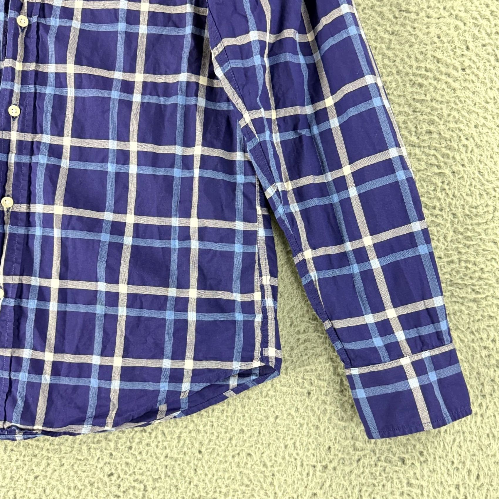 Frank & Eileen Frank & Eileen Paul Button-Up Shirt Mens Medium Blue Plaid Long Sleeve Cotton Size US M / EU 48-50 / 2 - 3 Thumbnail