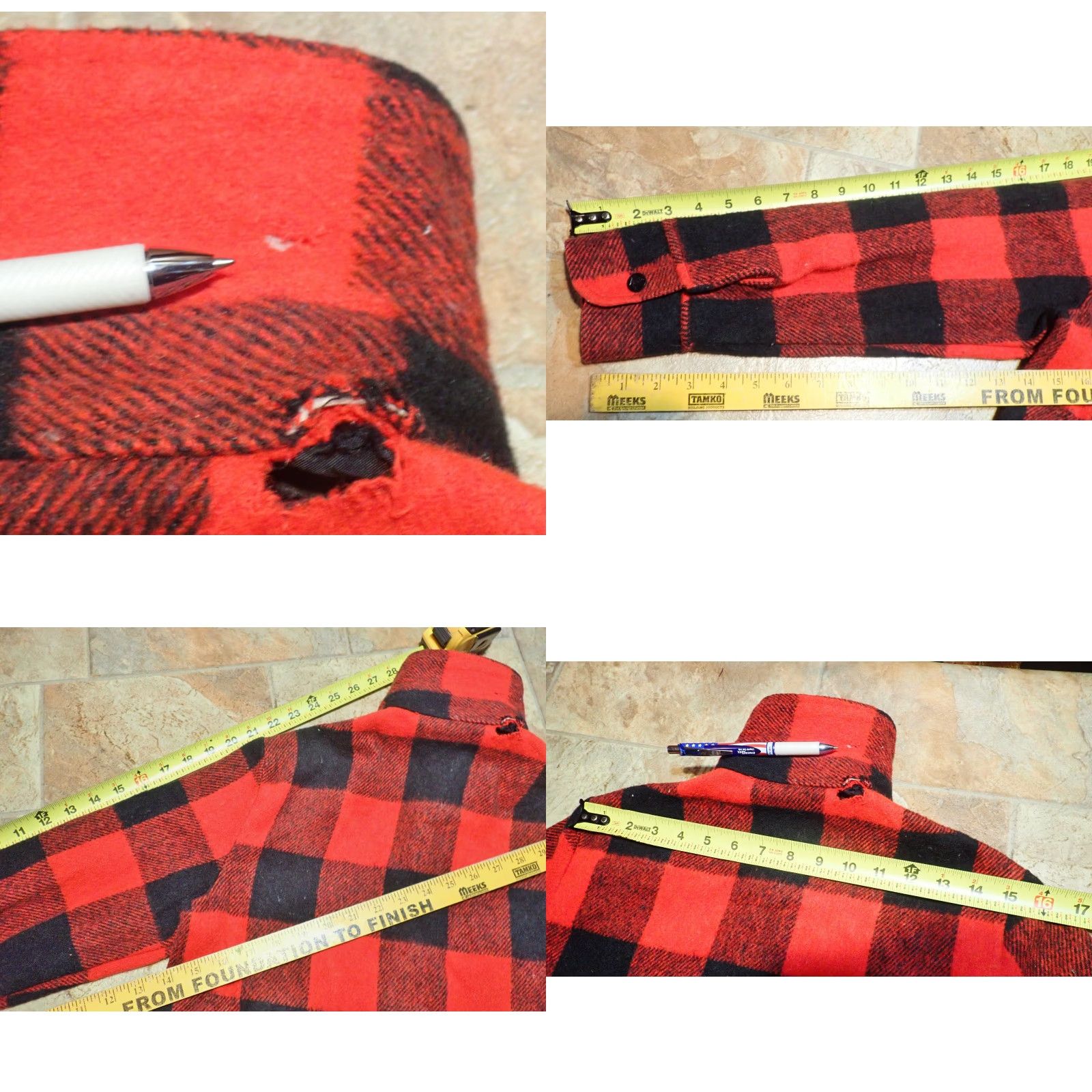 Vintage VINTAGE Red Black Buffalo Plaid Wool CPO Shirt Jacket Mens XS Womens Sm Cotton? Size XS / US 0-2 / IT 36-38 - 9 Thumbnail