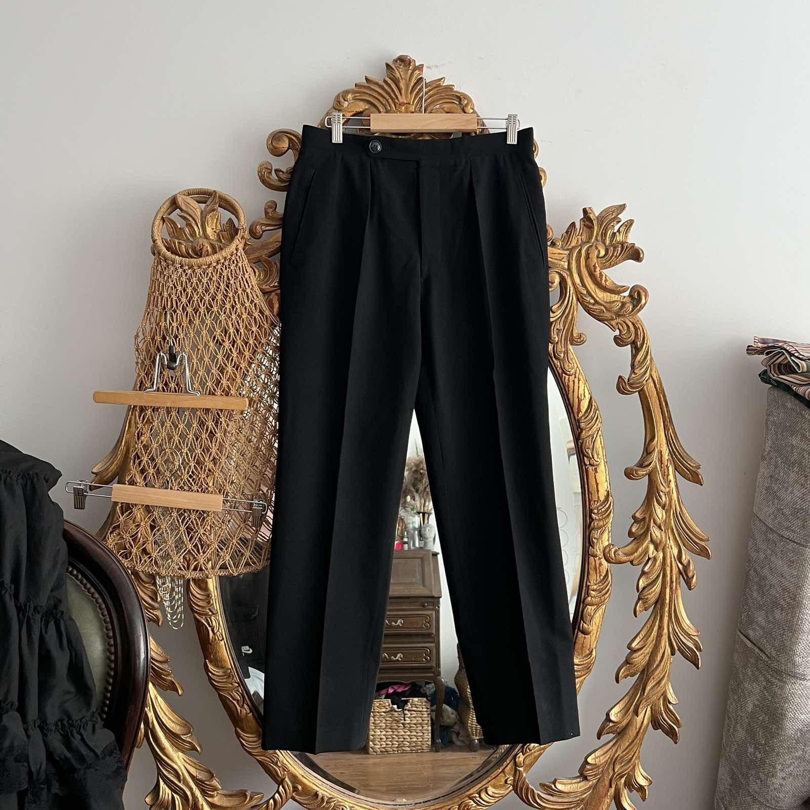 Vintage Antique ≈1940s European Slacks High Waist Trousers Size US 33 - 1 Thumbnail