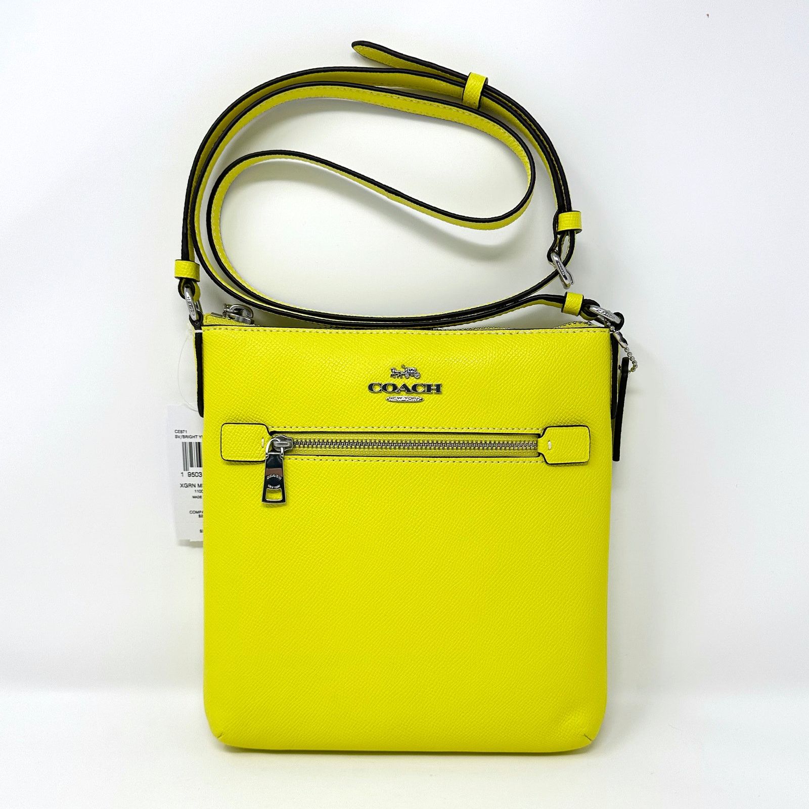 Coach Coach Mini Rowan File Bag Crossbody Purse in Yellow CE871 Size ONE SIZE - 1 Thumbnail