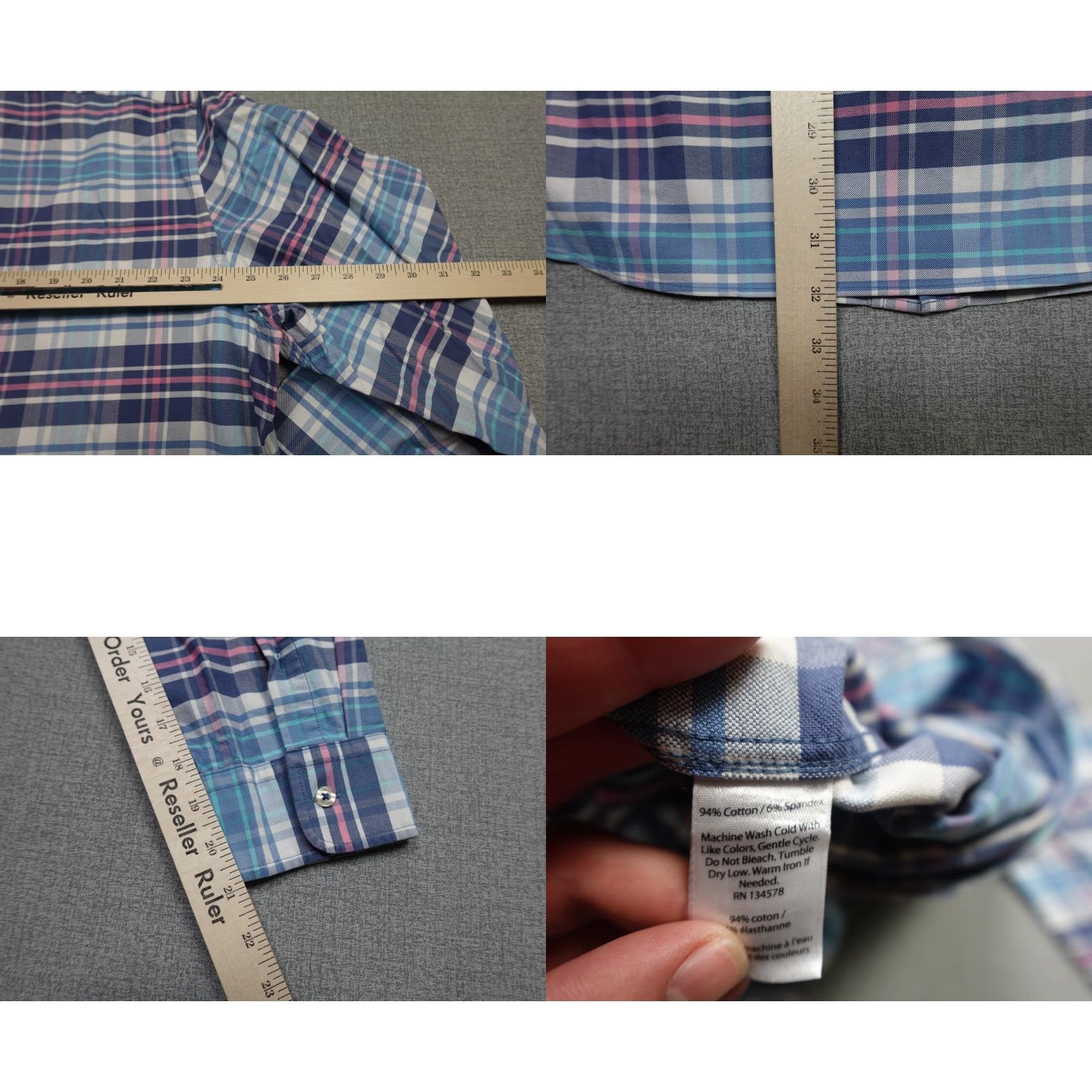 Vineyard Vines VINEYARD VINES Shirt Mens 2XL Blue Pink Plaid Slim Fit Tucker Stretch Cotton Shirt Long Sleeve Button-Up Size US XXL / EU 58 / 5 - 8 Thumbnail