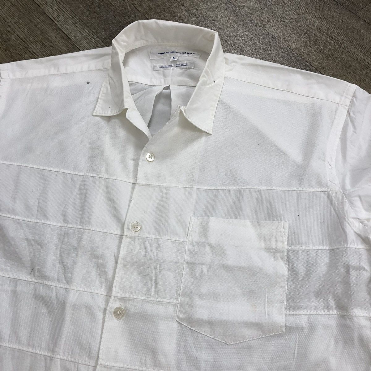 Comme des Garcons Homme 🇫🇷Vintage Comme des Garcons Shirt White Buntton Up Shirt Size US M / EU 48-50 / 2 - 3 Thumbnail