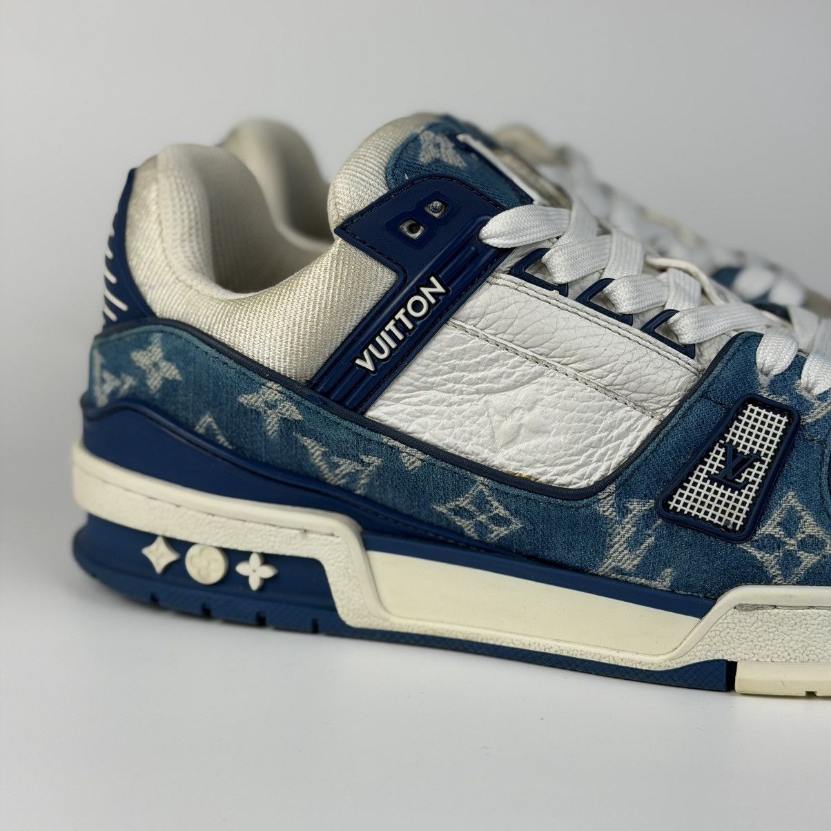 Louis Vuitton Louis Vuitton LV Trainer Blue Denim Monogram Size US 8.5 / EU 41-42 - 2 Thumbnail