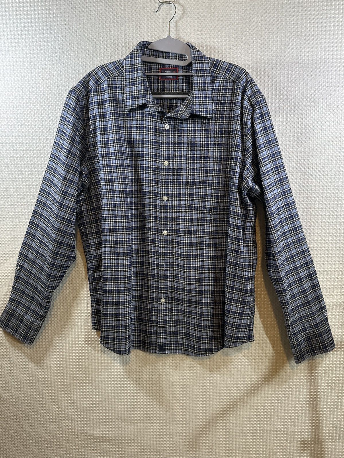 UNTUCKit UNTUCKit Pio Cesare flannel shirt blue plaid Size US XL / EU 56 / 4 - 1 Thumbnail